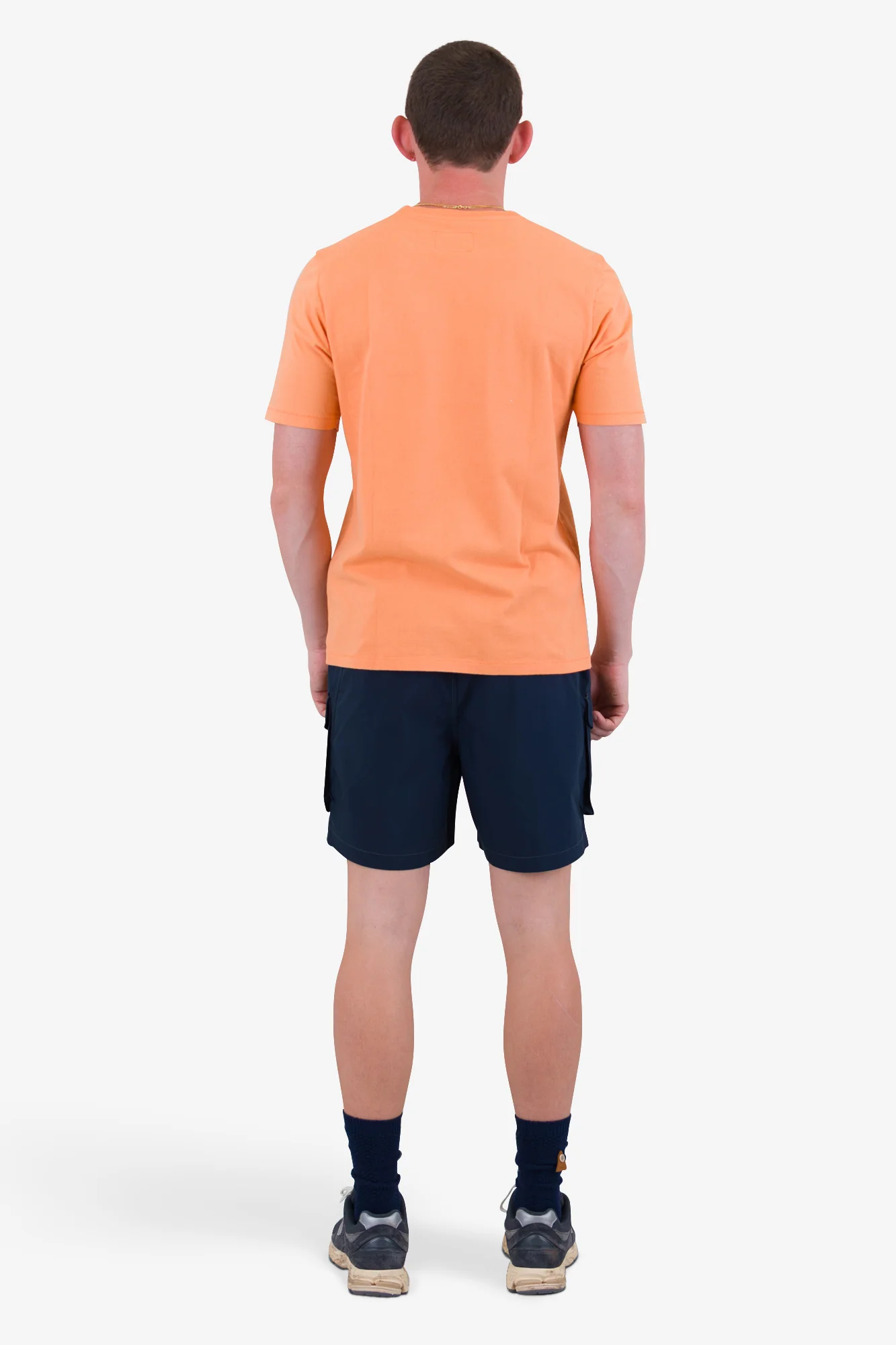 Contrast Sleeve T-Shirt - Faded Orange - Image 8