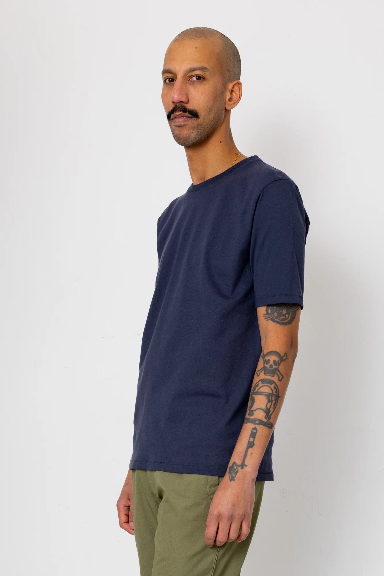 Contrast Sleeve T-Shirt - Navy - Image 4