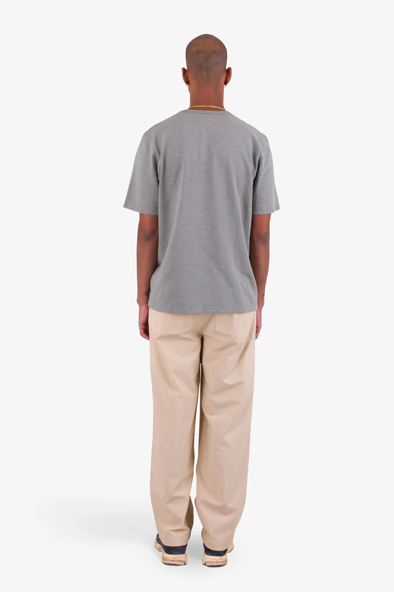 Drawcord Loose Trousers - Light Stone - Image 9