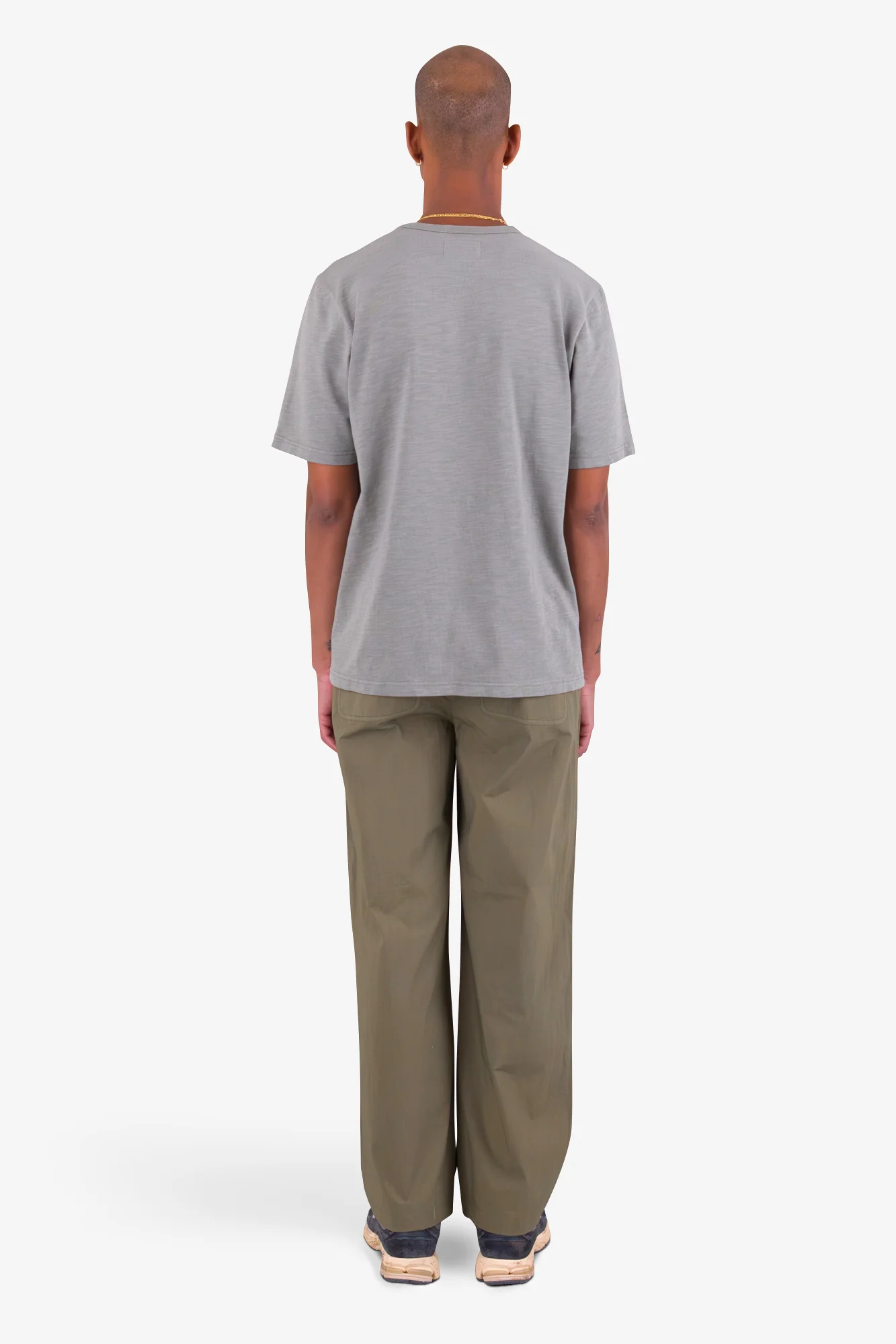 Drawcord Loose Trousers - Sage - Image 7