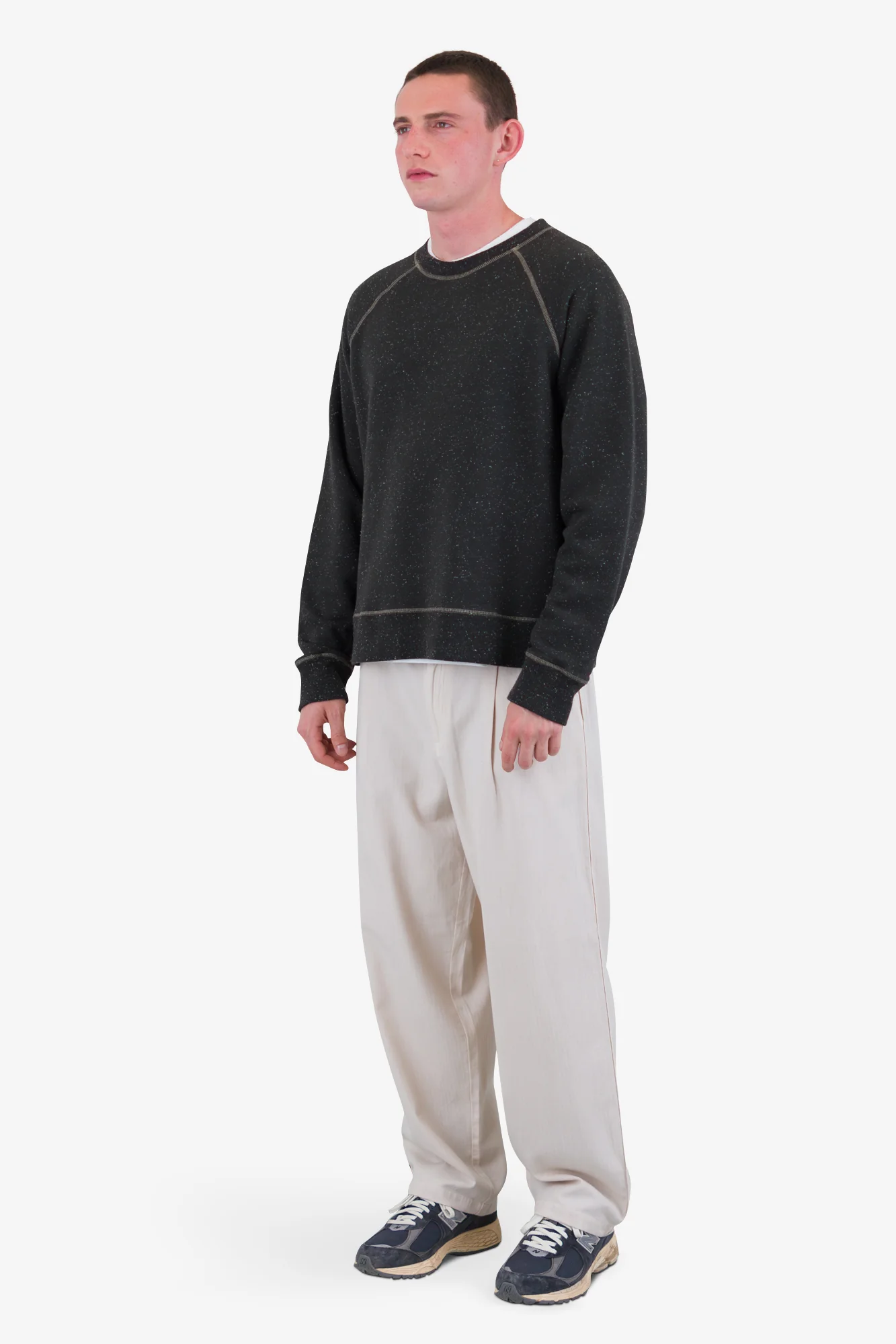 Engineered Raglan Sweat - Charcoal - Image 3