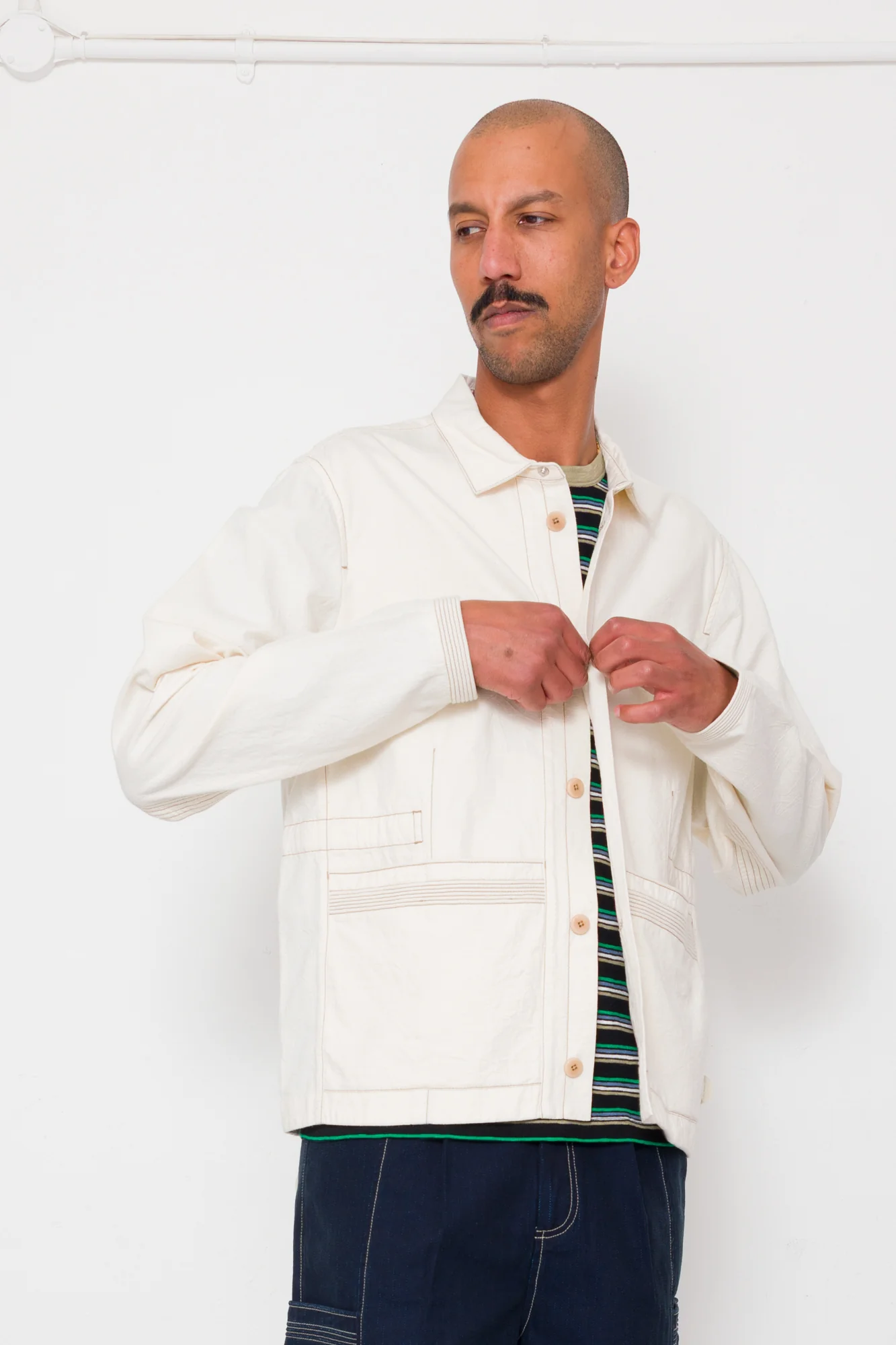 Anniversary Jacket - Ecru Crinkle Cotton - Image 3