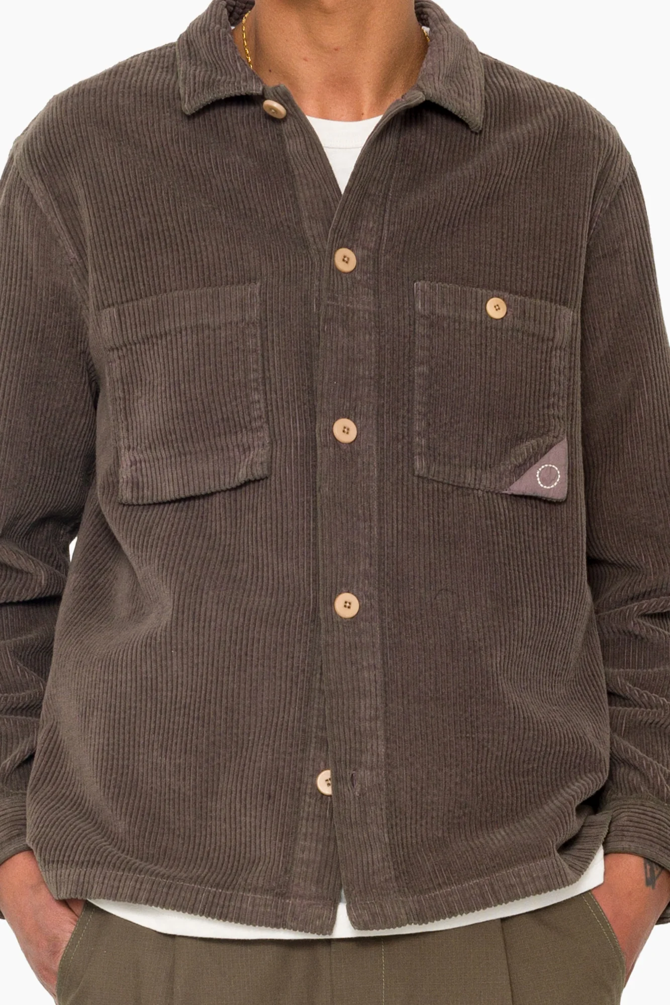 Anniversary Patch Overshirt - Rich Brown Chunky Cord - Image 8
