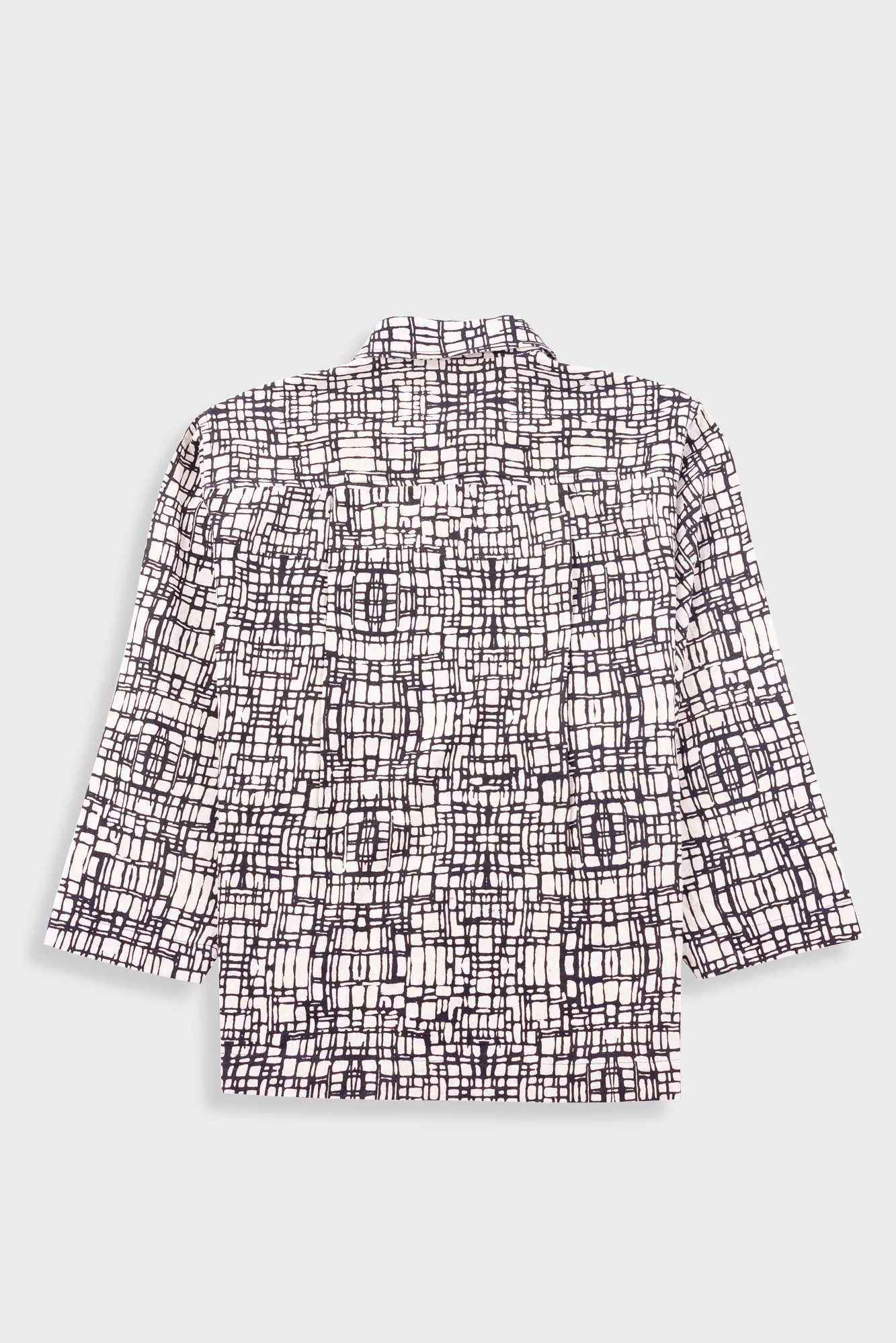 Archive Shirt - Black Ecru Maze Print - Image 11