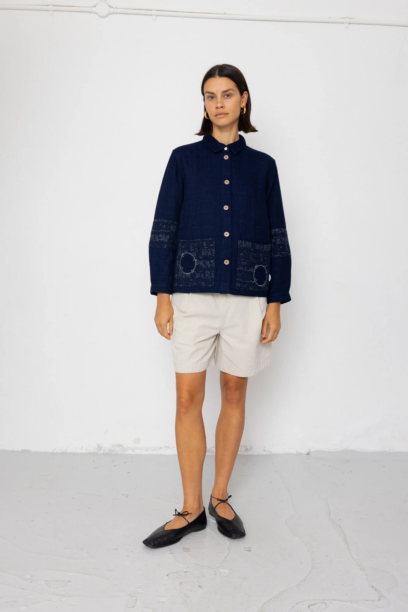 Assembly Jacket - Stray Float Stitch Indigo - Image 7