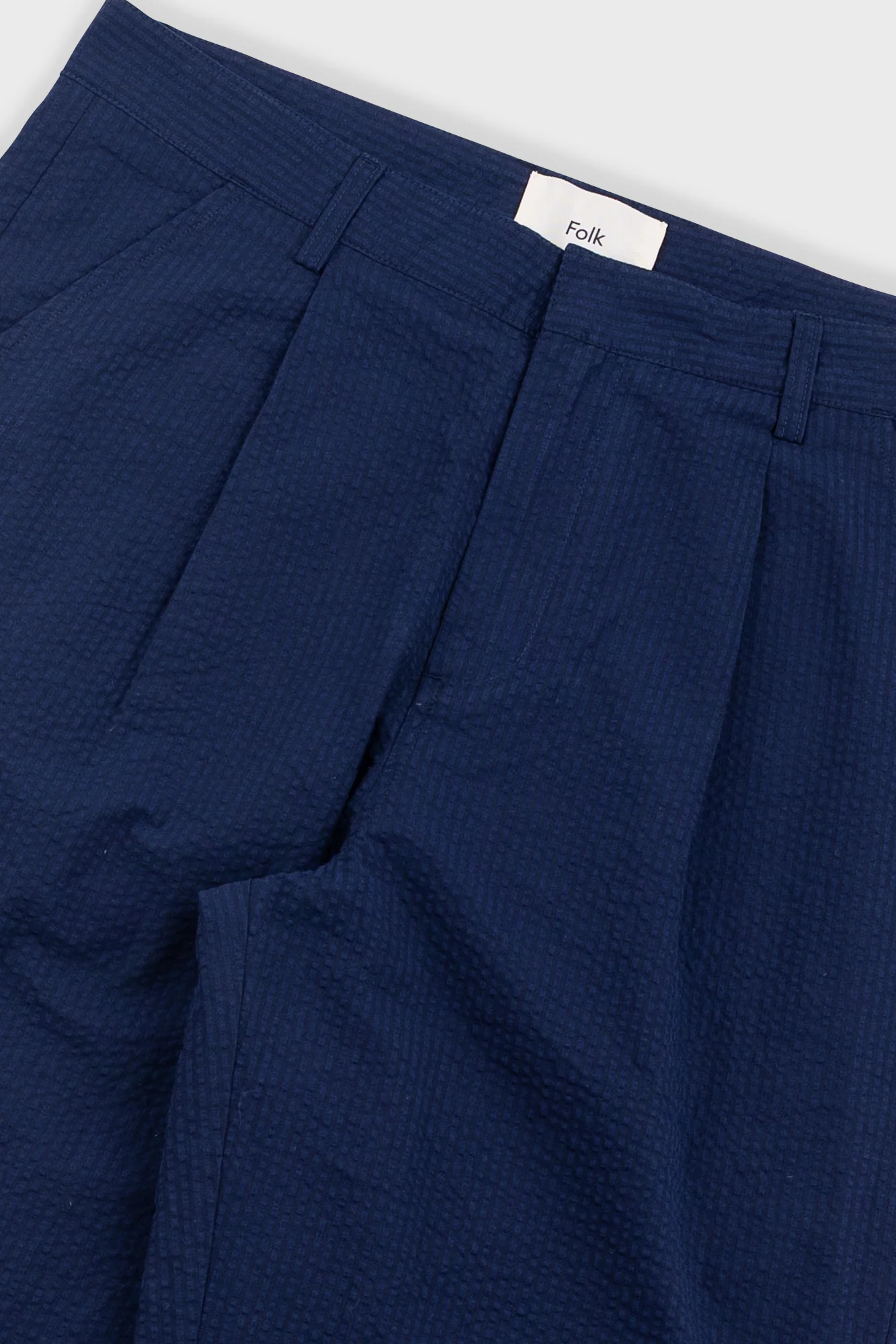 Assembly Suit Trouser - Navy Crinkle Stripe - Image 4