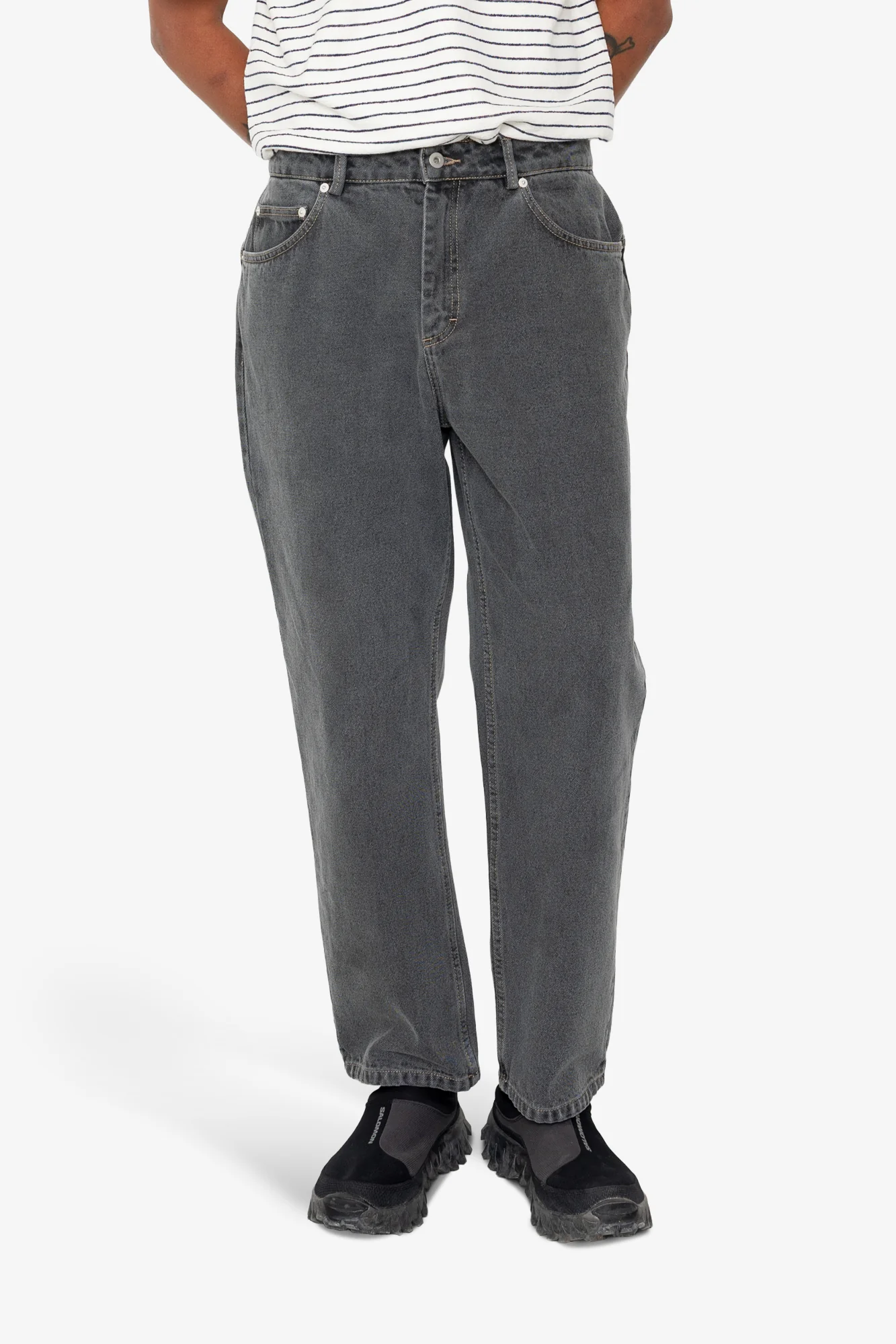 Barrel Leg Trouser - Smoke Grey Denim - Image 7