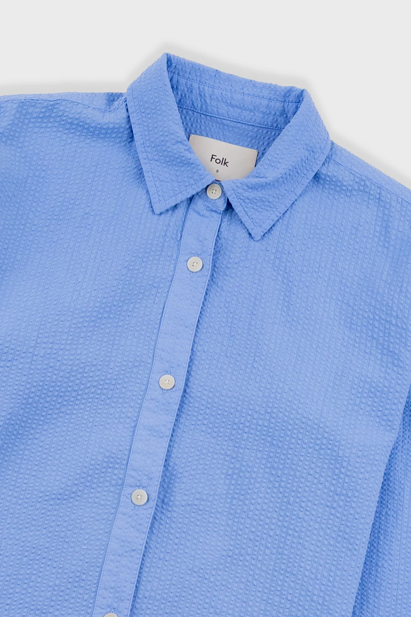 Boyfriend Shirt - Sky Blue Seersucker - Image 3