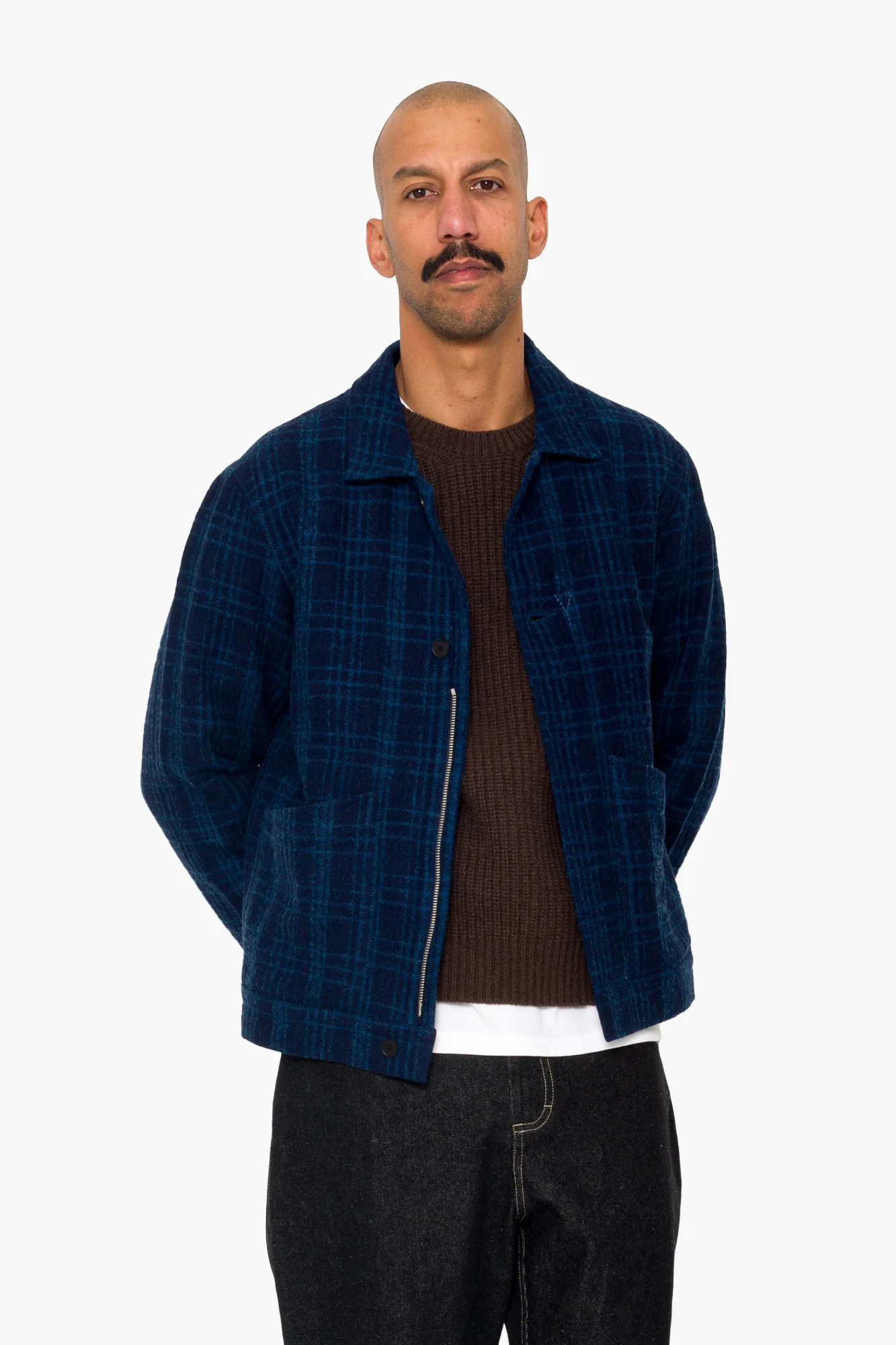 Chain Jacket - Indigo Textured Check - Image 6
