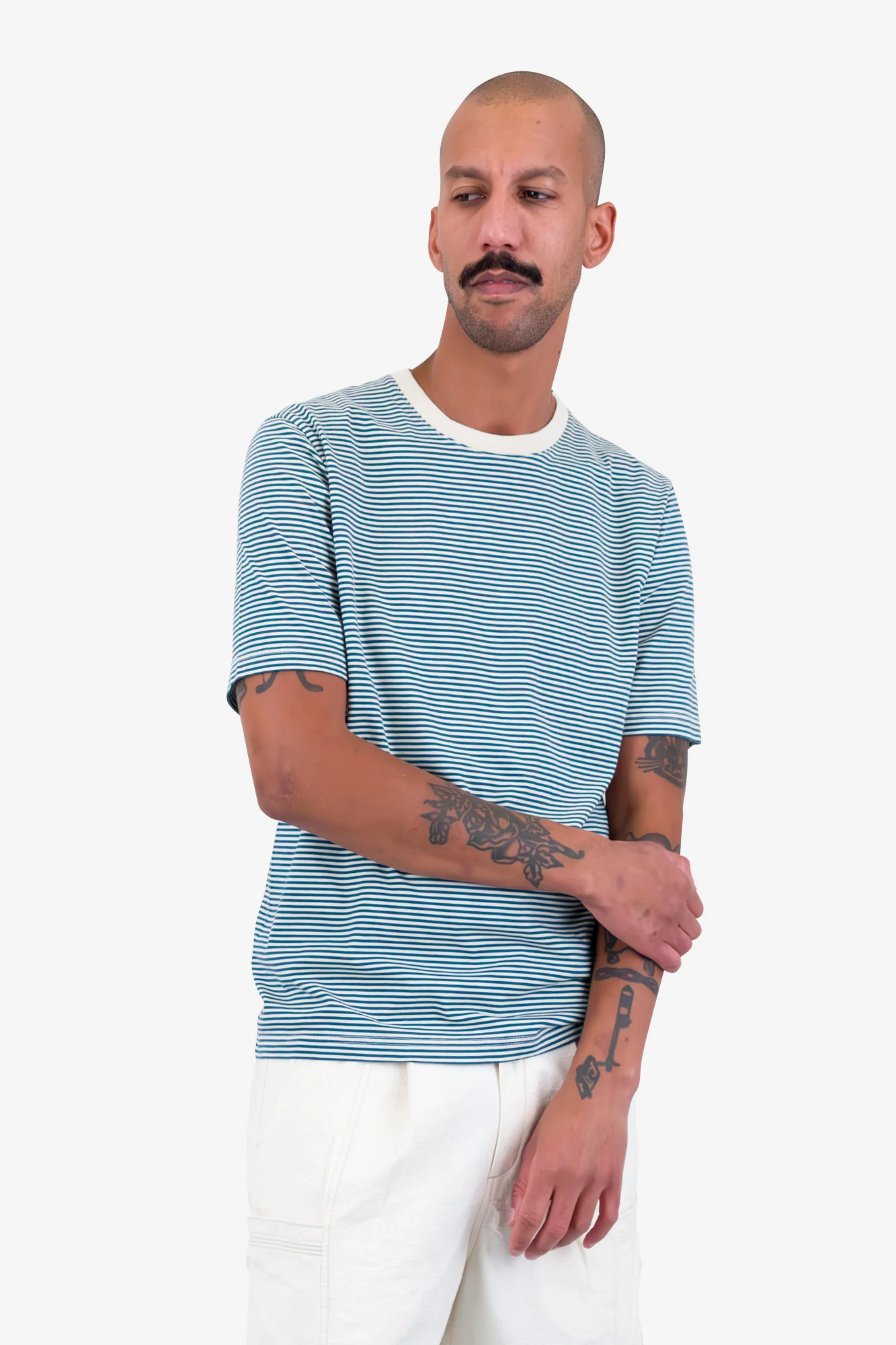 Classic Striped T-Shirt - Tropical Green Stripe - Image 6