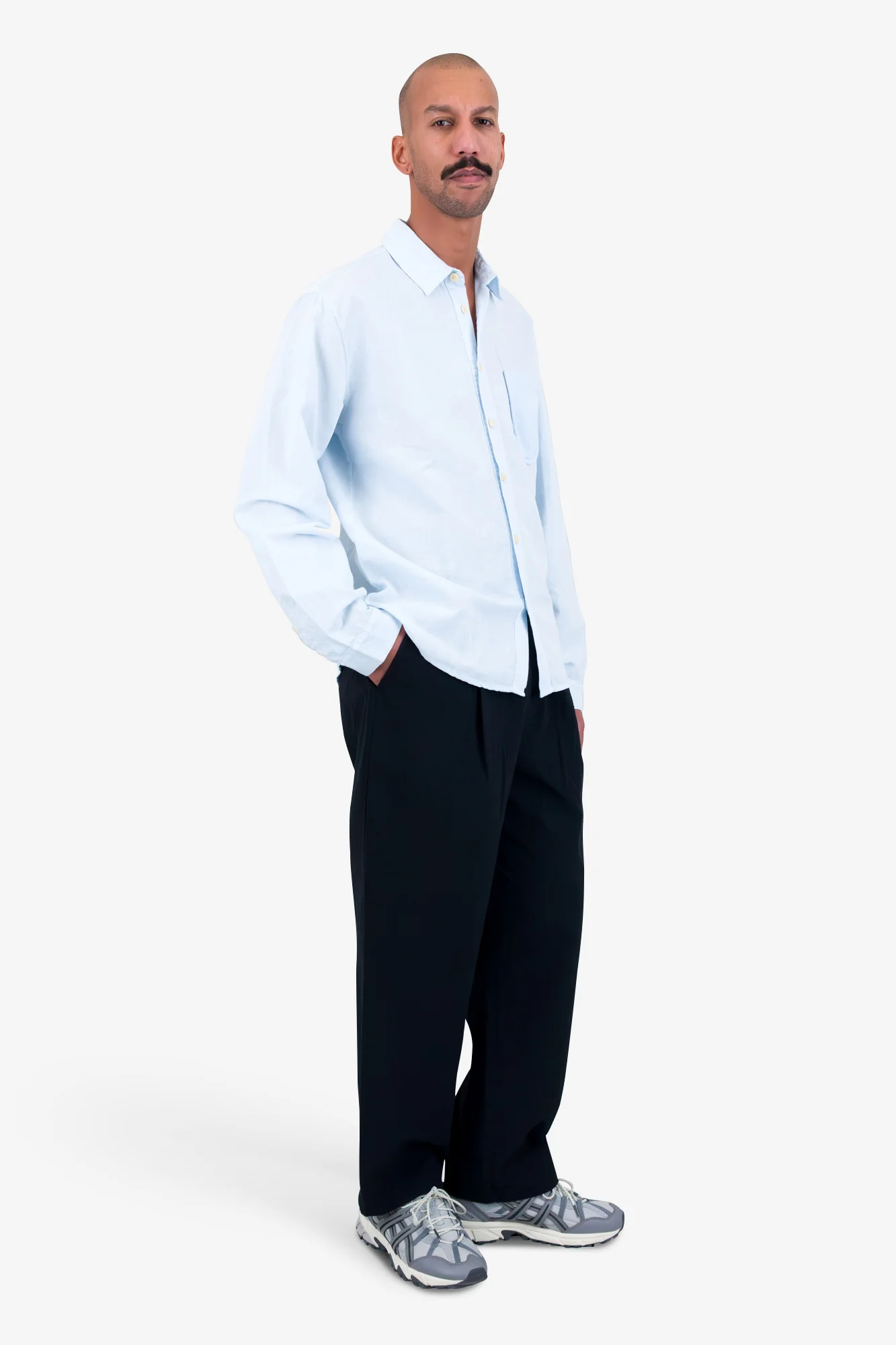 Contrast Pocket Shirt - Soft Blue - Image 10