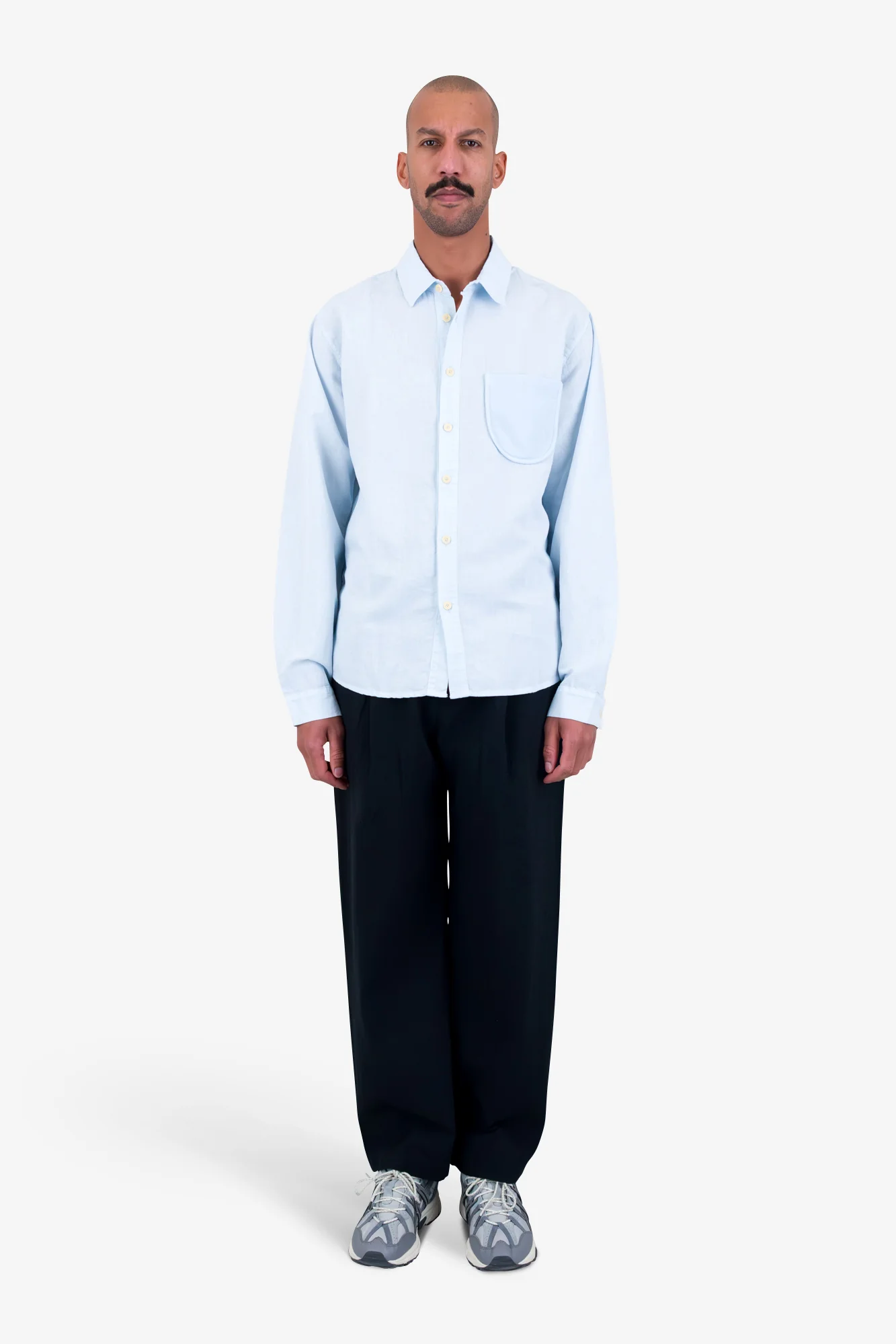 Contrast Pocket Shirt - Soft Blue - Image 2