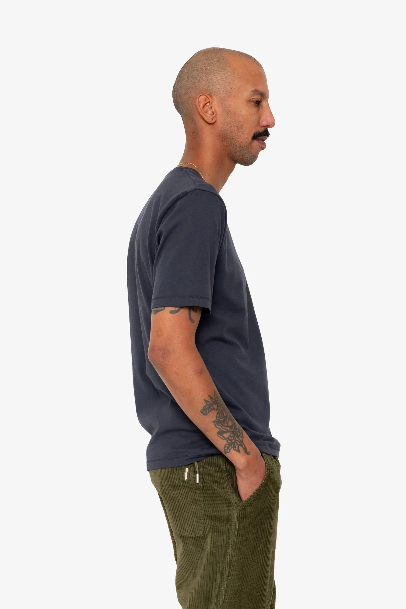 Contrast Sleeve T-Shirt - Soft Black - Image 6