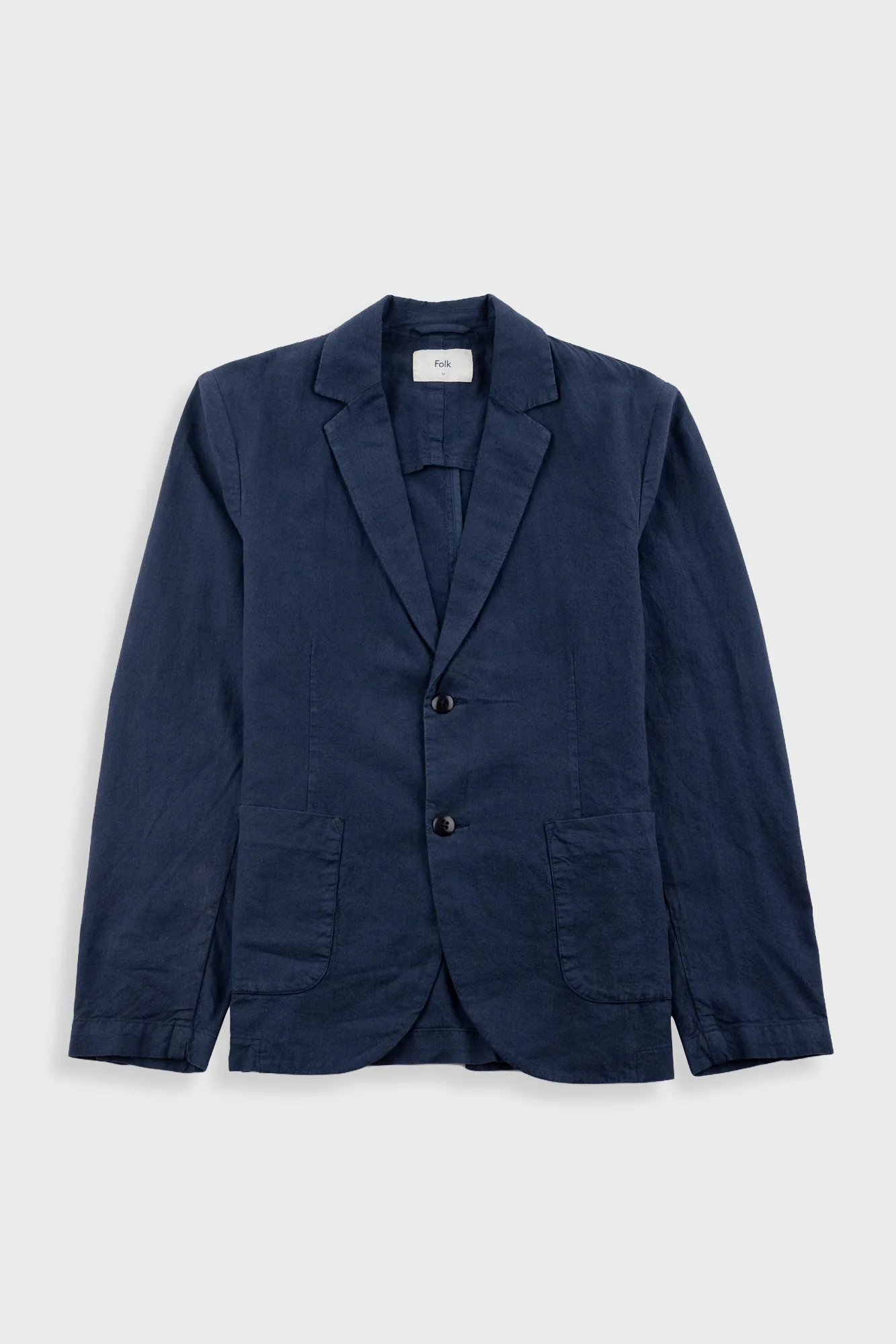 Cotton Linen Blazer - Dark Navy