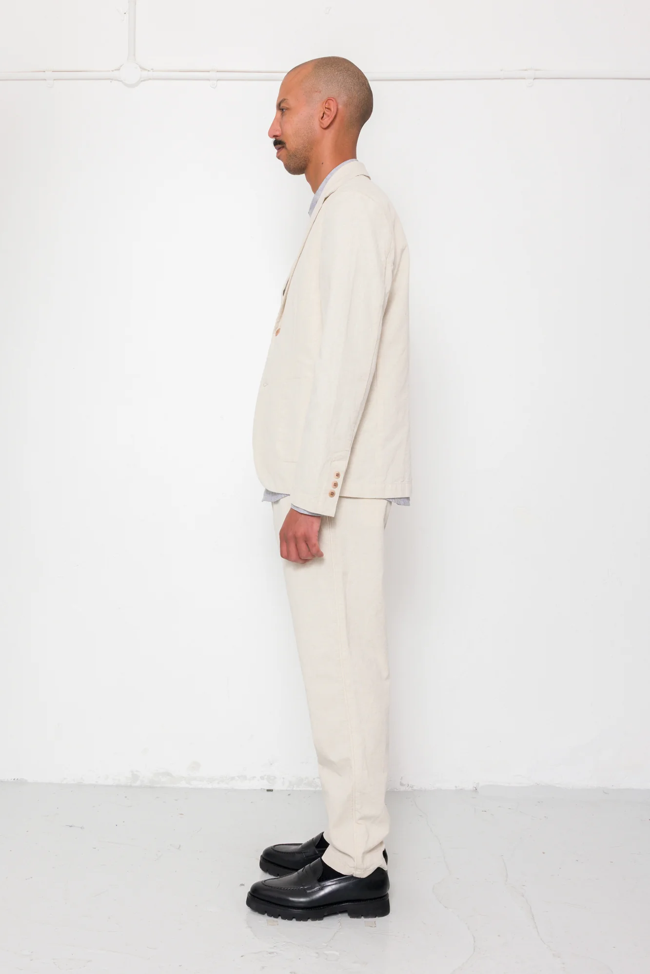 Cotton Linen Blazer - Natural Linen Canvas - Image 5