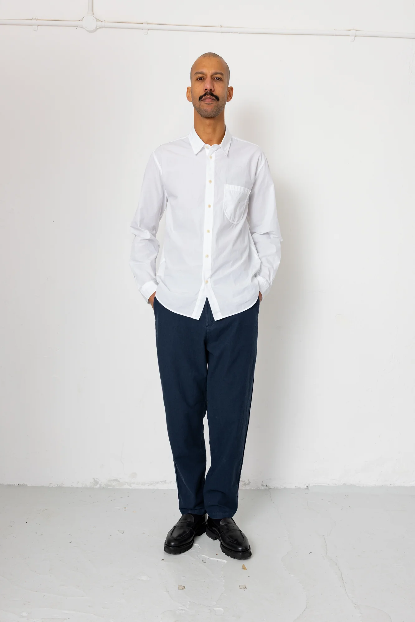 Cotton Linen Trouser - Dark Navy - Image 2
