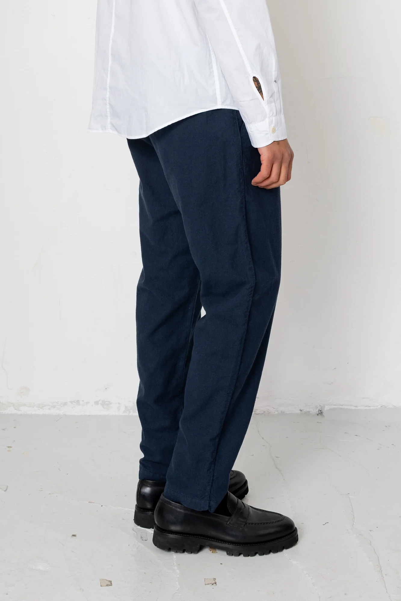 Cotton Linen Trouser - Dark Navy - Image 8