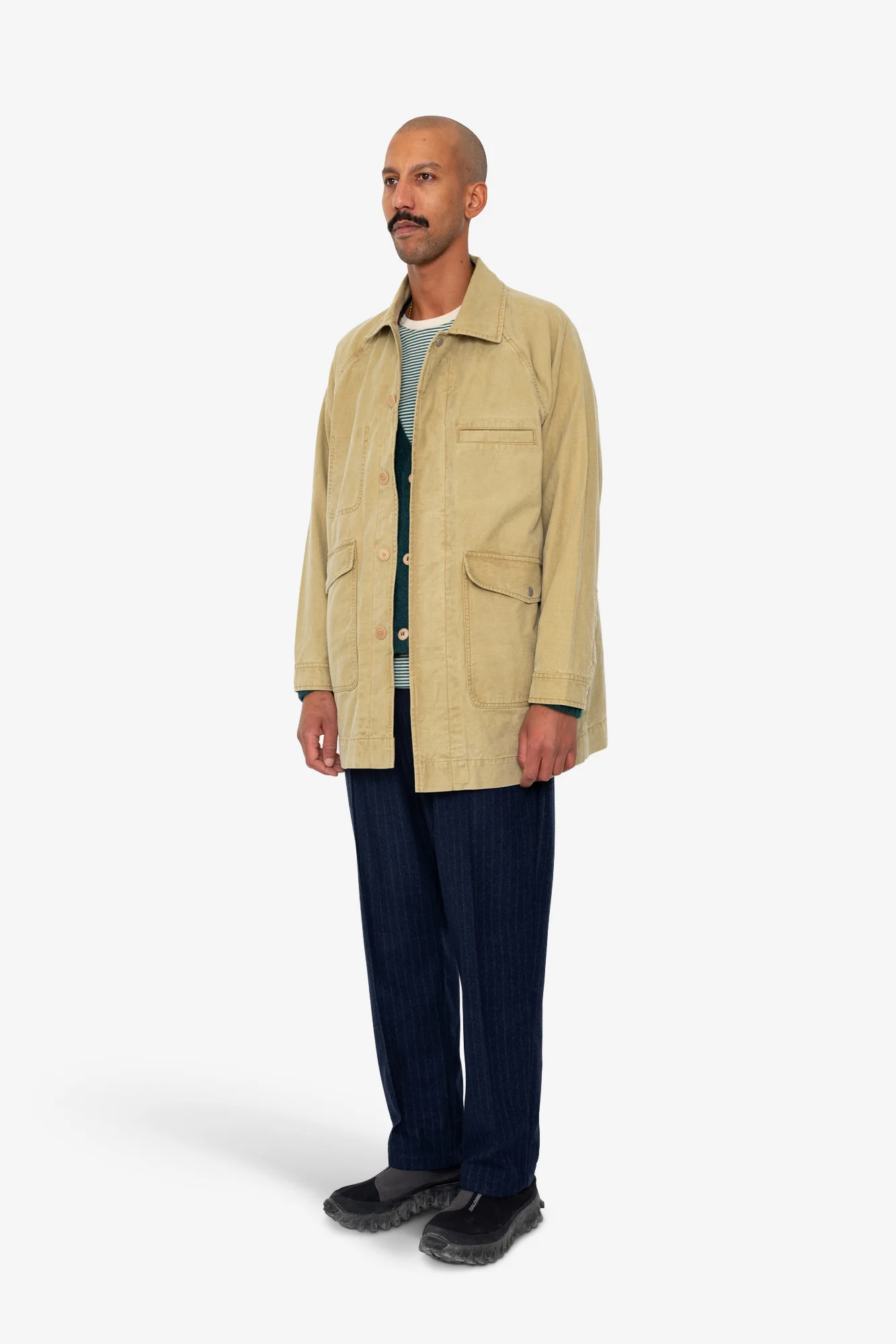 Detachable Liner Car Coat - Fossil Slub - Image 4