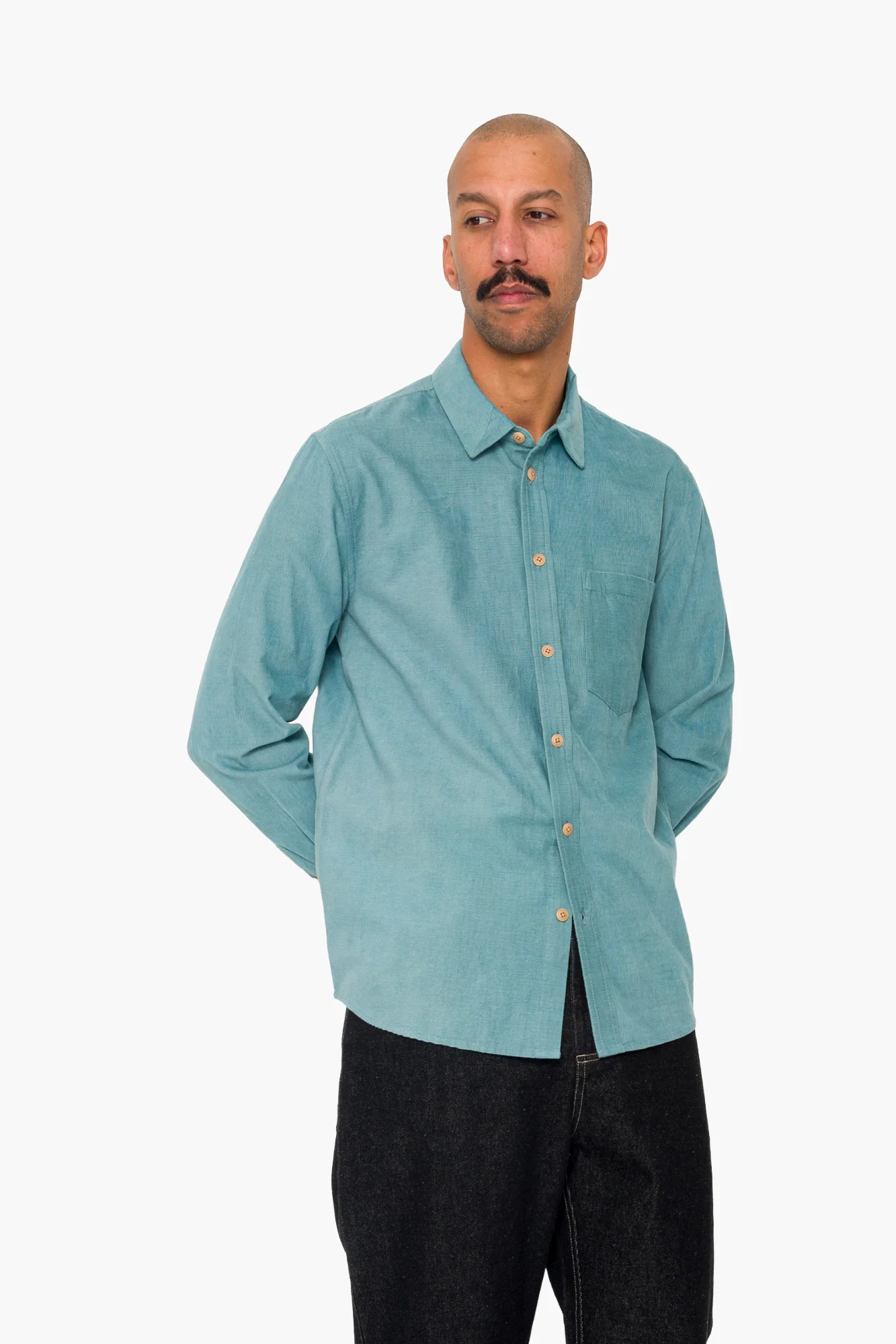Direction Babycord Shirt - Dusty Green - Image 6