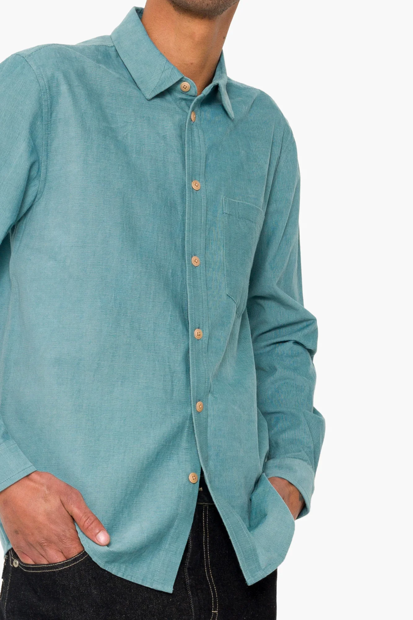 Direction Babycord Shirt - Dusty Green - Image 7