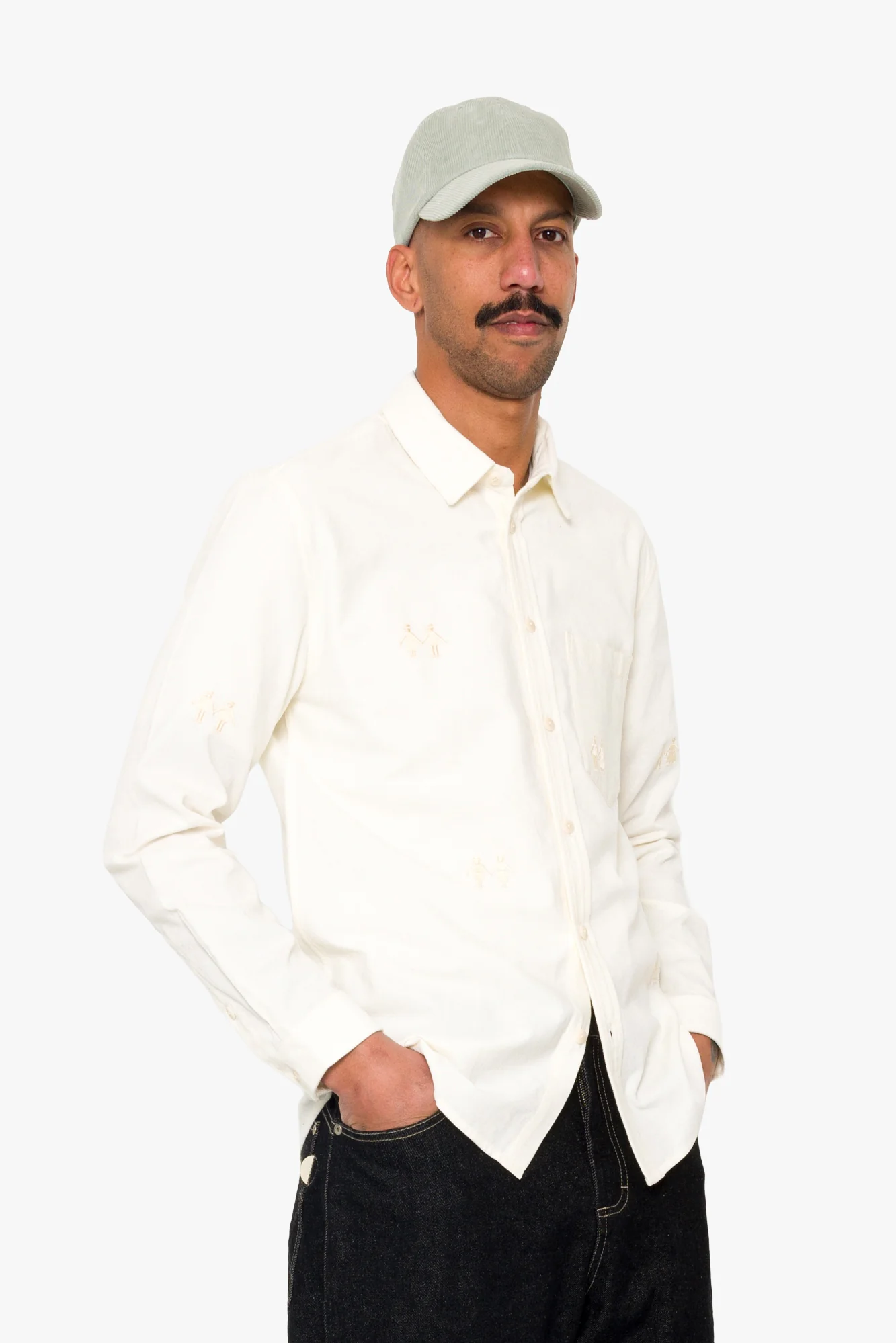 Direction Babycord Shirt - Ecru Embroidery - Image 6