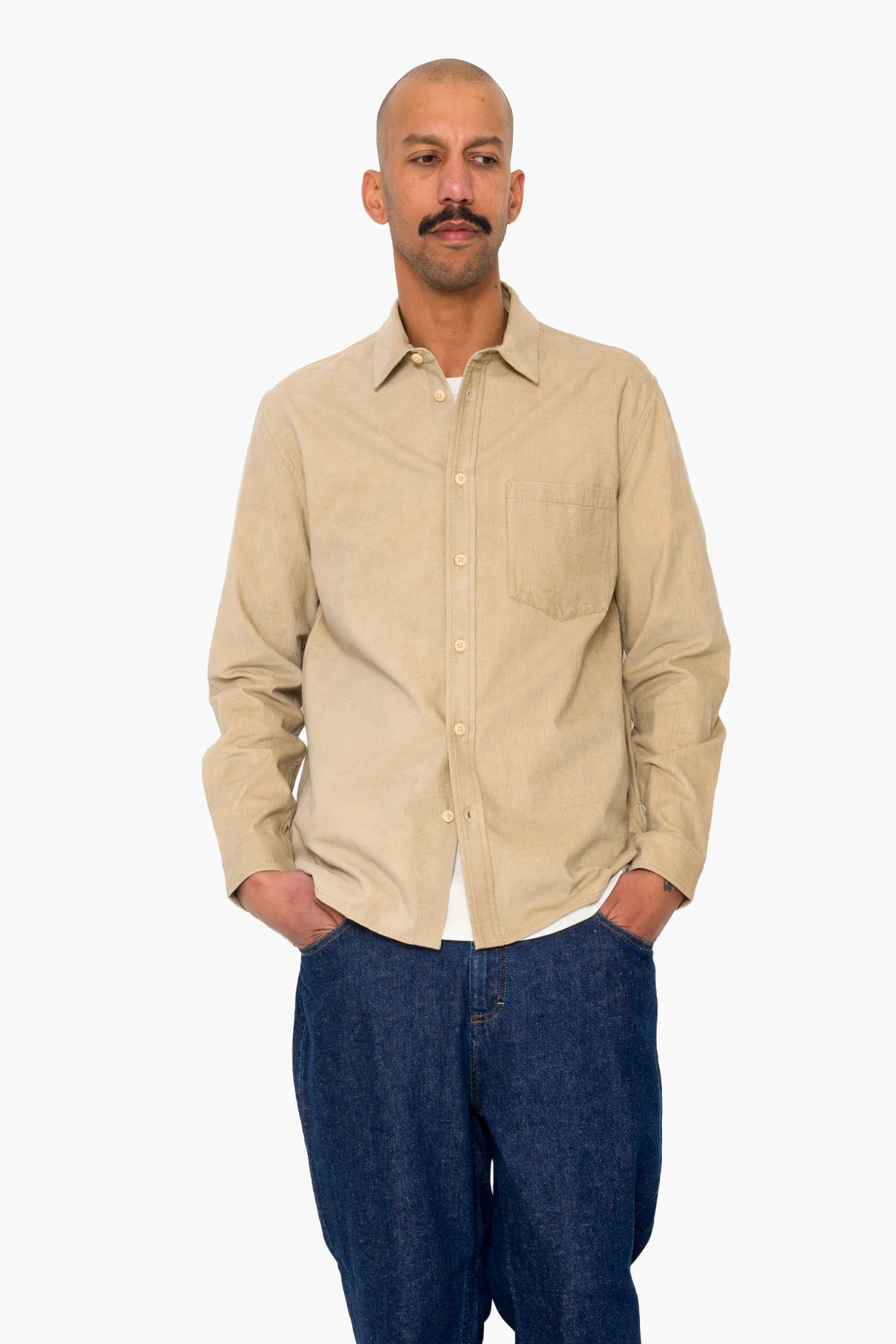 Direction Babycord Shirt - Soft Brown - Image 6