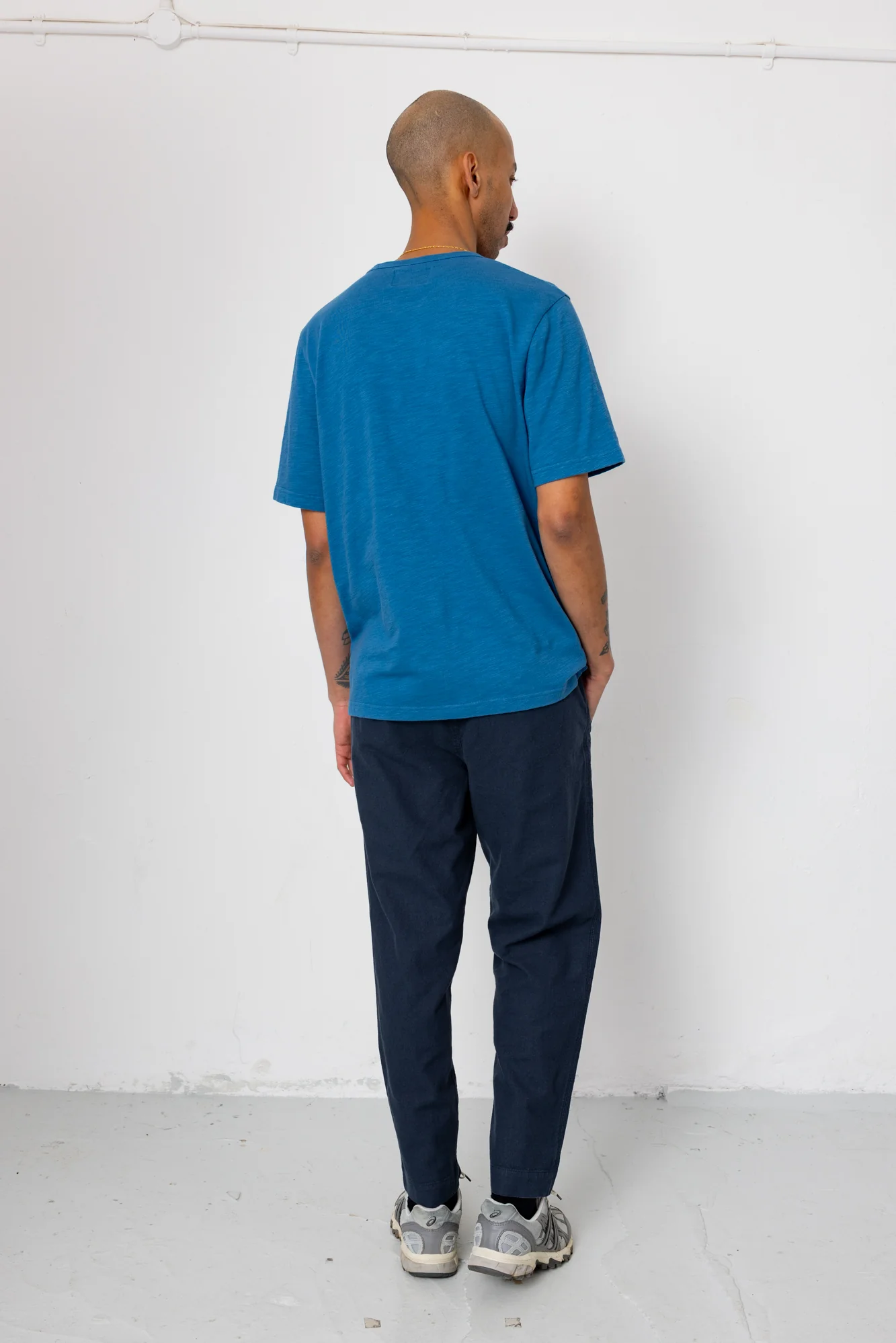 Drawcord Assembly Pant - Dark Navy Cotton Linen - Image 7