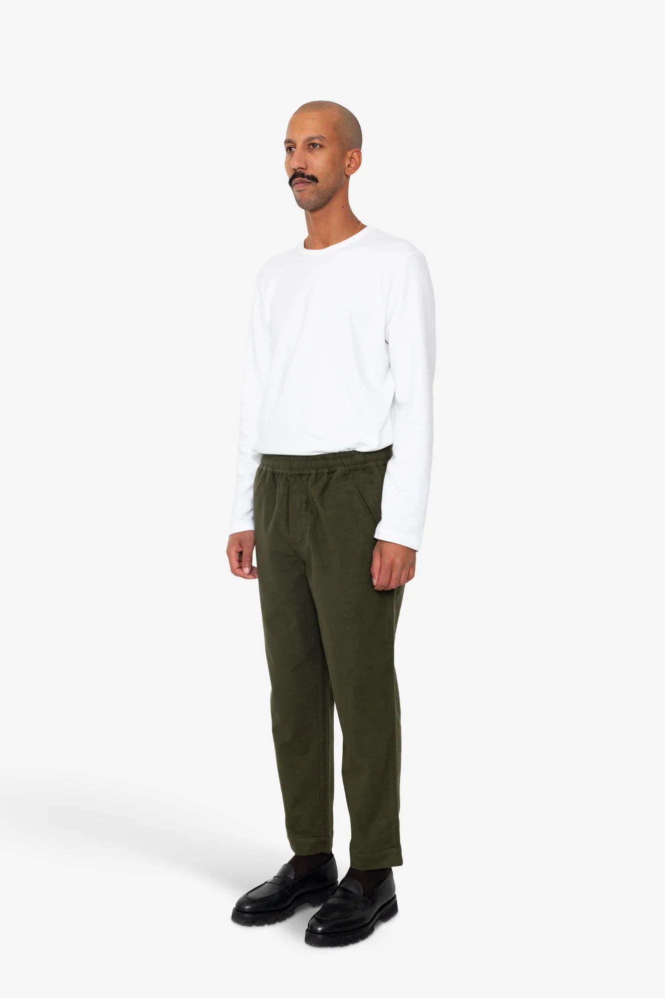 Drawcord Assembly Pant - Dark Olive Moleskin - Image 3