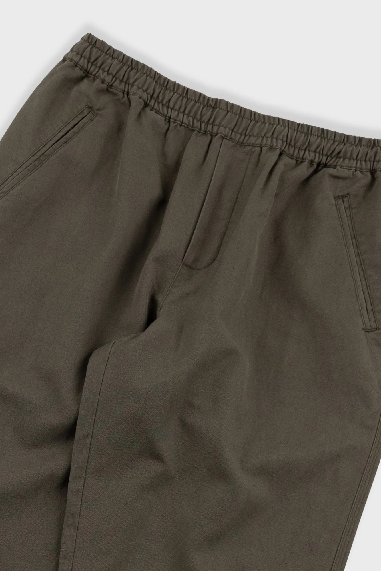 Drawcord Assembly Pant - Dark Olive Slub Linen - Image 2
