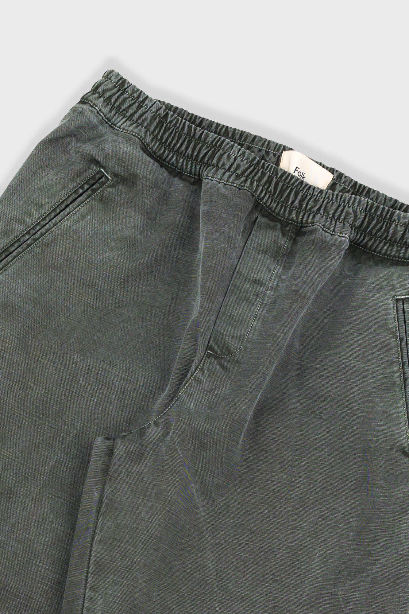 Drawcord Assembly Pant - Olive Slub - Image 5