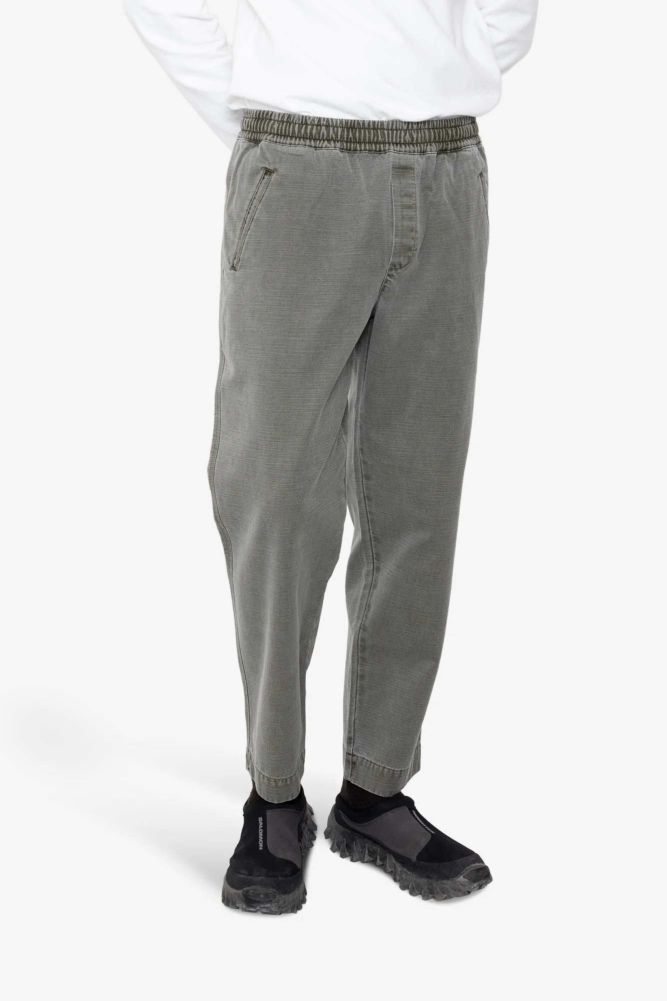 Drawcord Assembly Pant - Olive Slub - Image 7