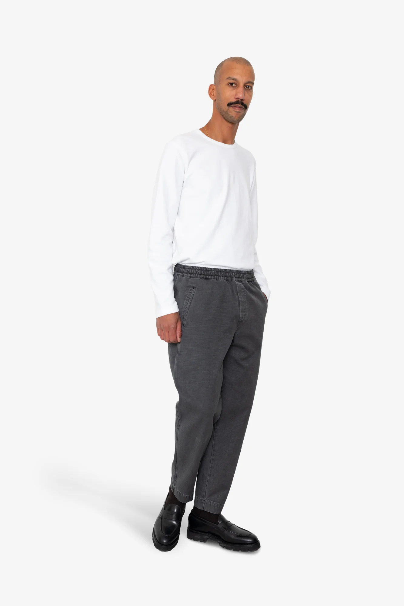 Drawcord Assembly Pant - Soft Black Slub - Image 8