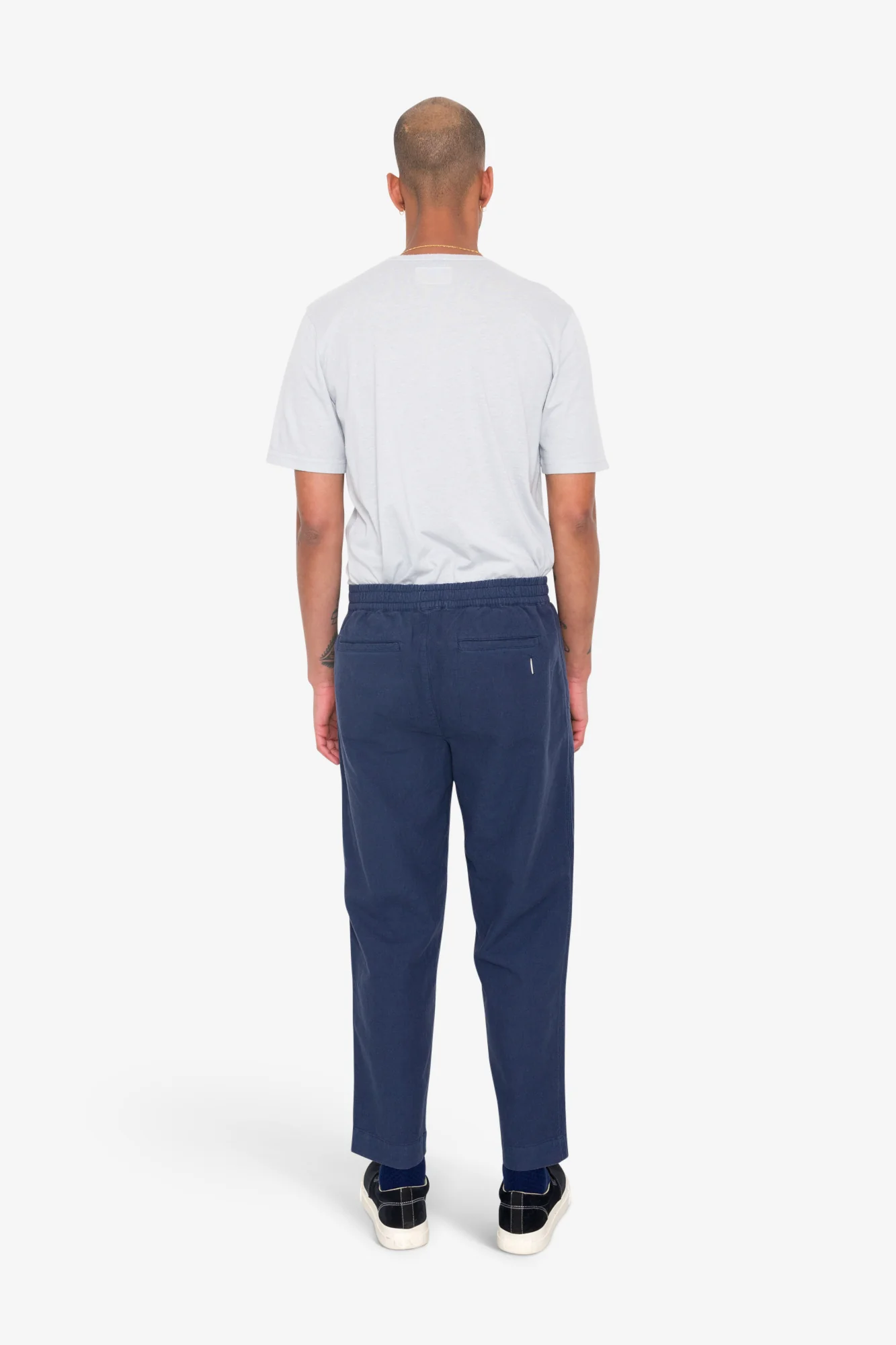 Drawcord Assembly Pant - Soft Navy Cotton Linen - Image 8