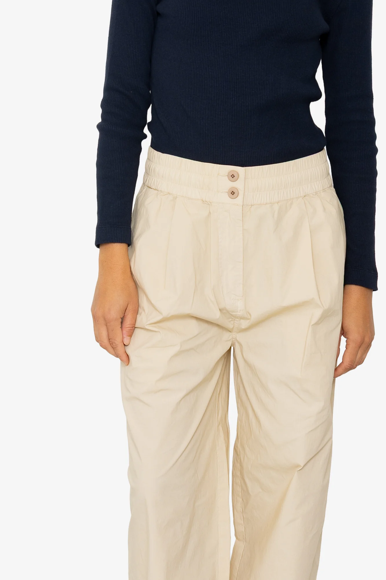 Drawcord Baggy Pants - Light Stone - Image 7