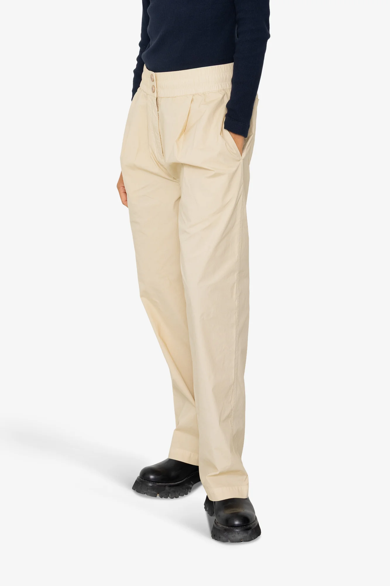 Drawcord Baggy Pants - Light Stone - Image 8