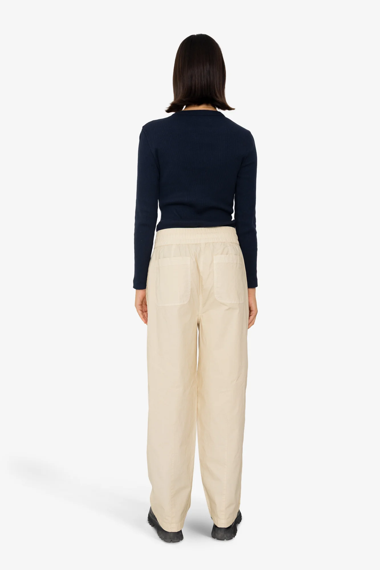 Drawcord Baggy Pants - Light Stone - Image 9