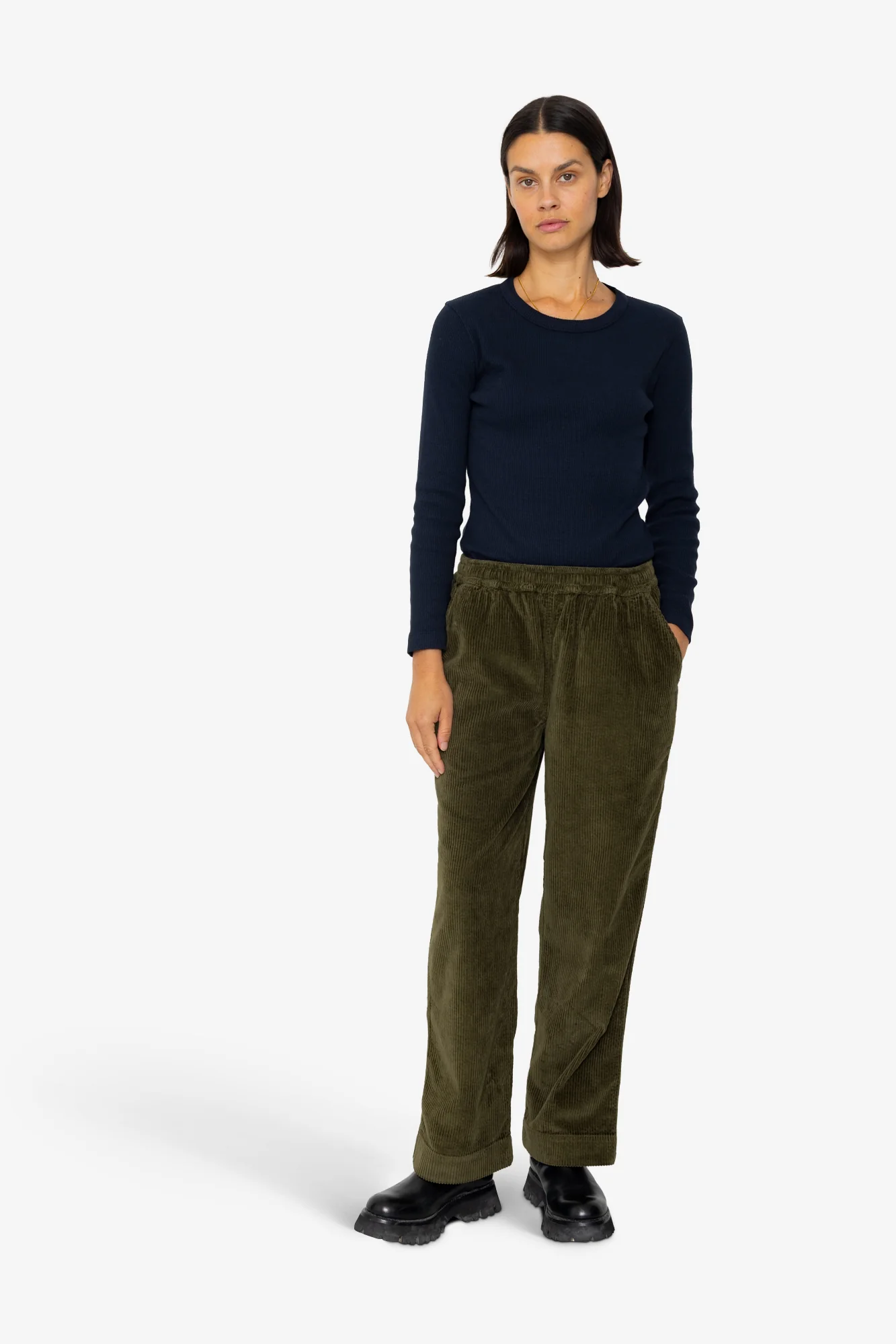 Drawcord Signal Pants - Olive Cord - Image 7