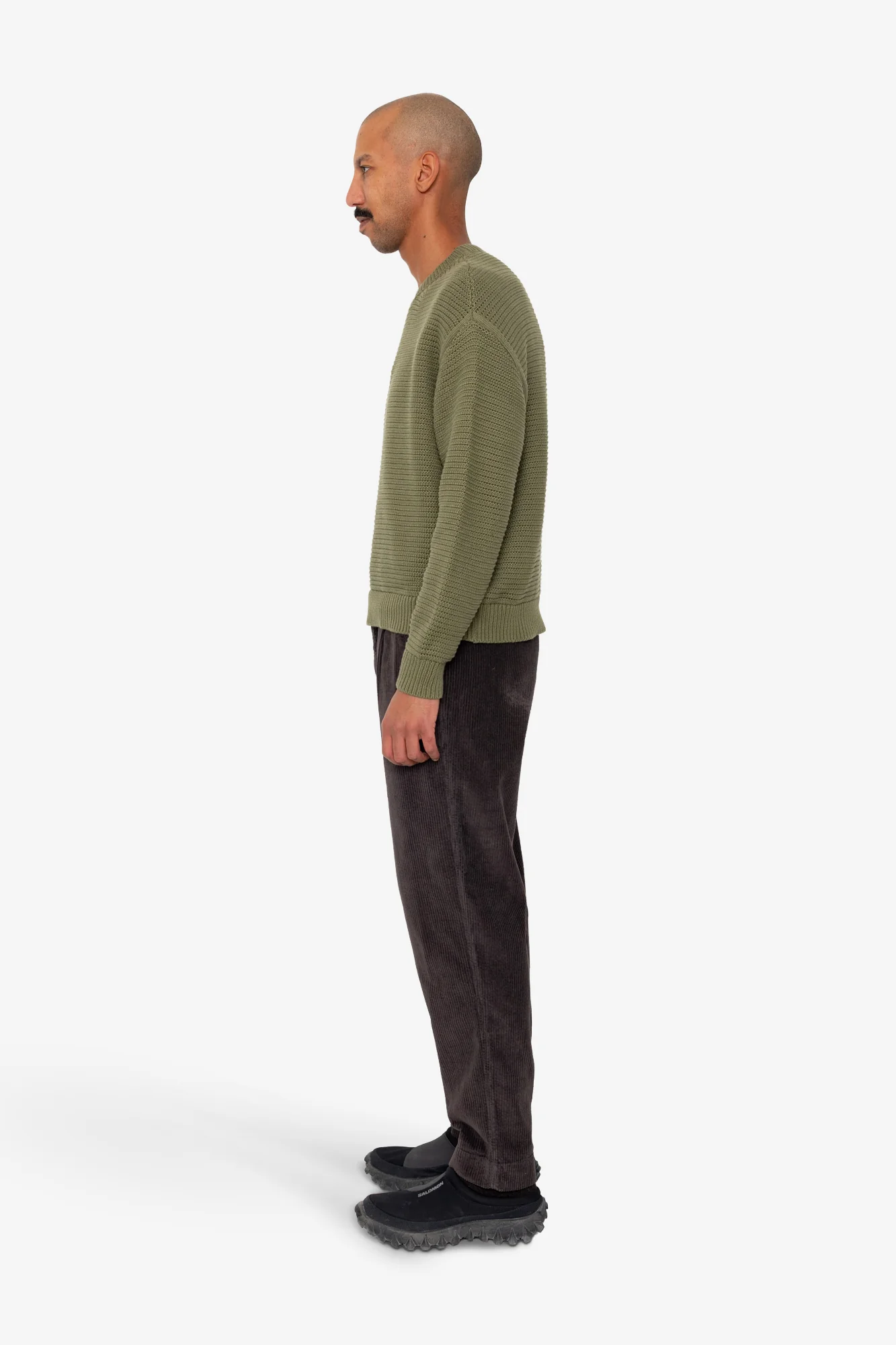 Drop Shoulder Crew - Olive - Image 4