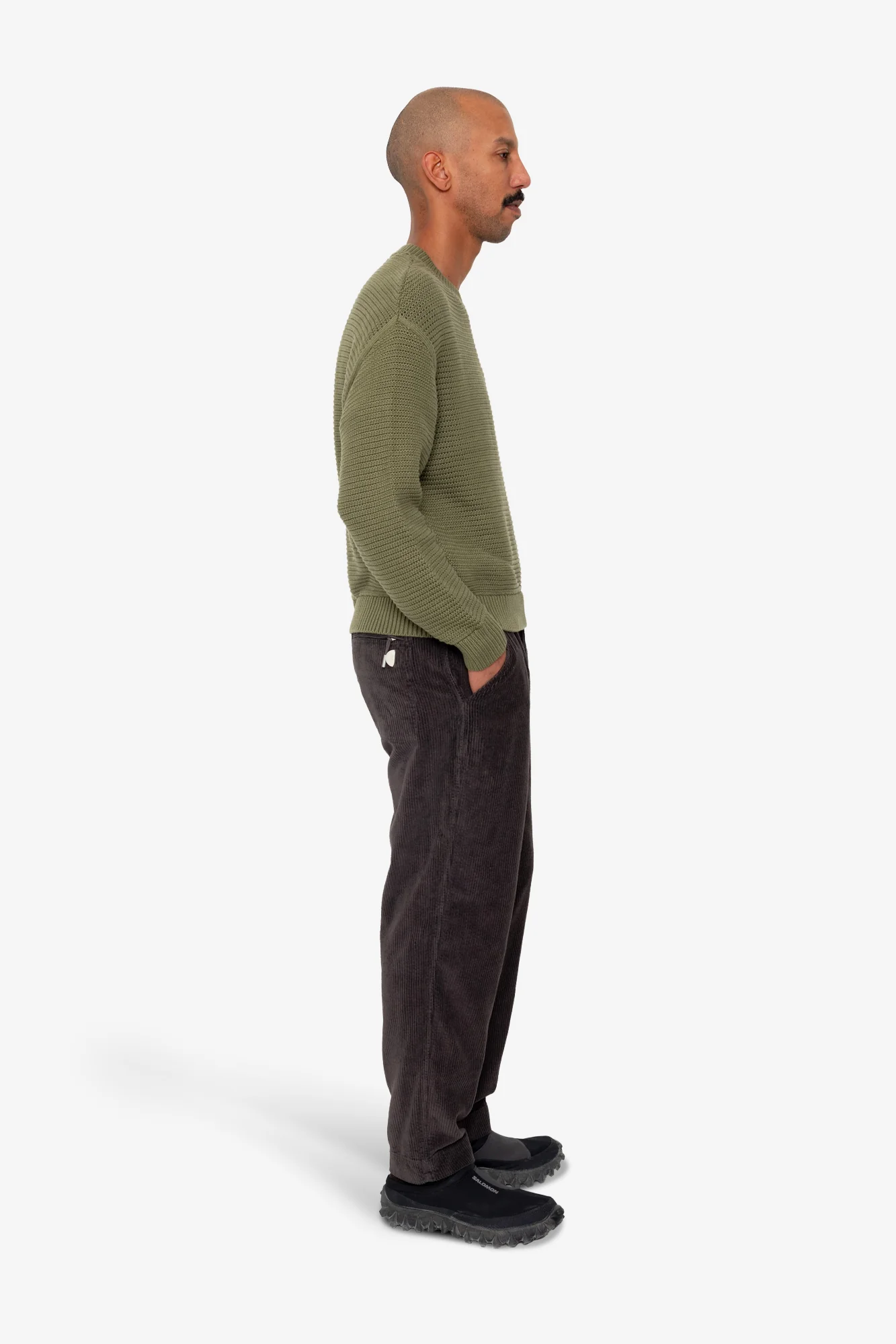 Drop Shoulder Crew - Olive - Image 6