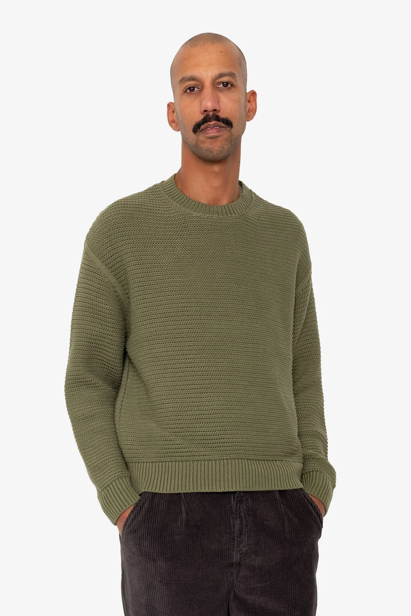Drop Shoulder Crew - Olive - Image 7