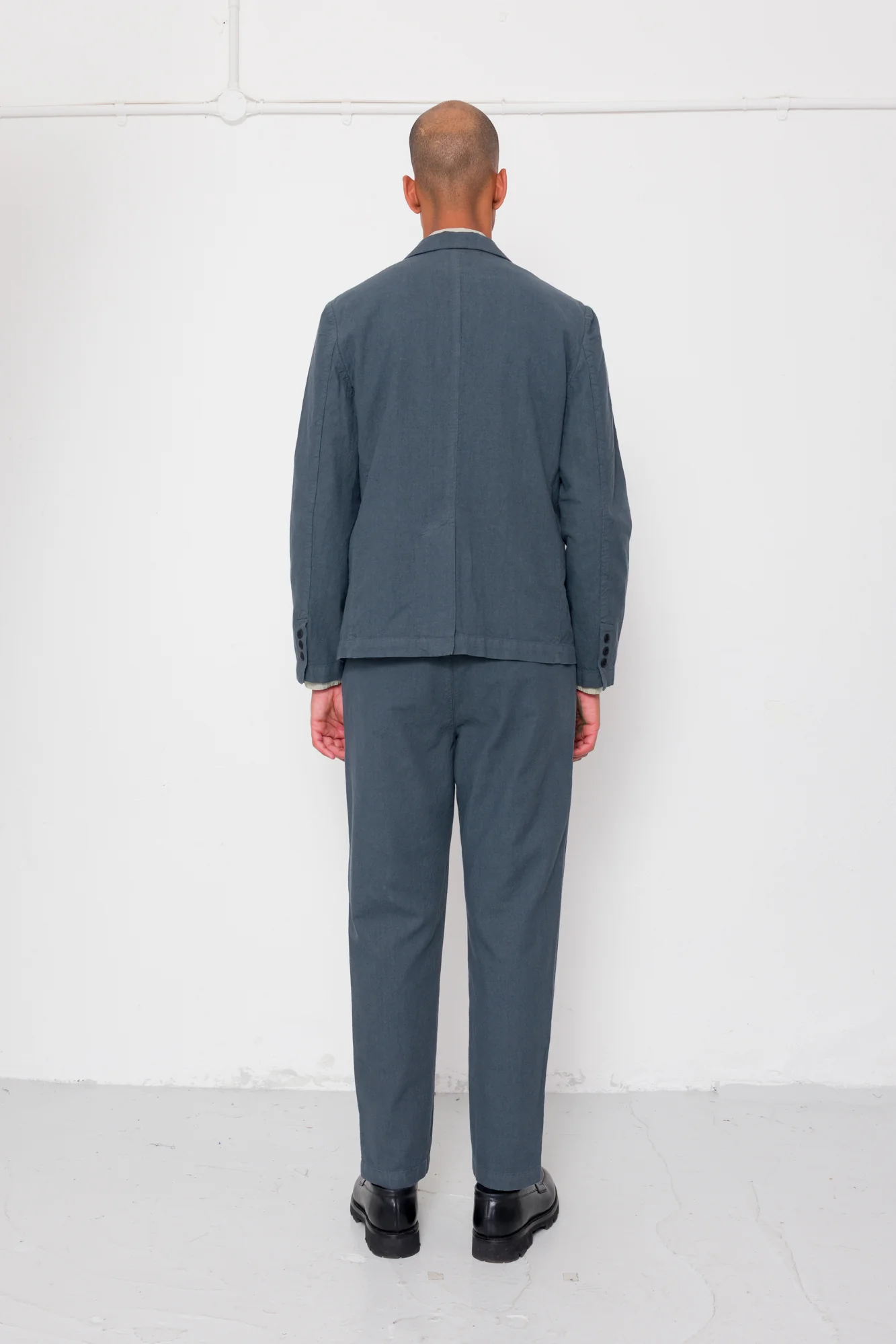 Fixed Waistband Cotton Linen Trouser - Charcoal - Image 8