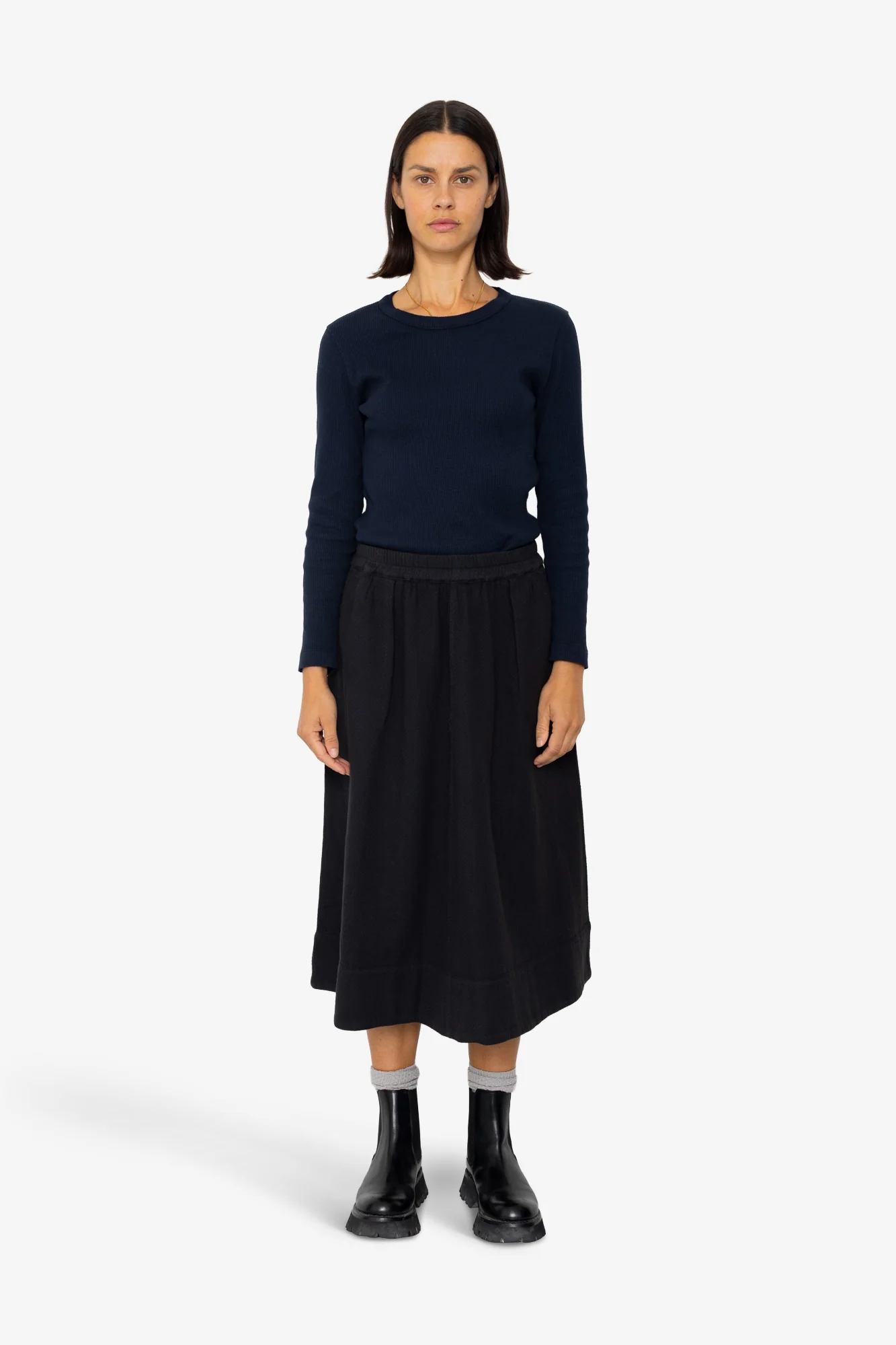Full Seam Skirt - Black Small Basket Weave - Image 2