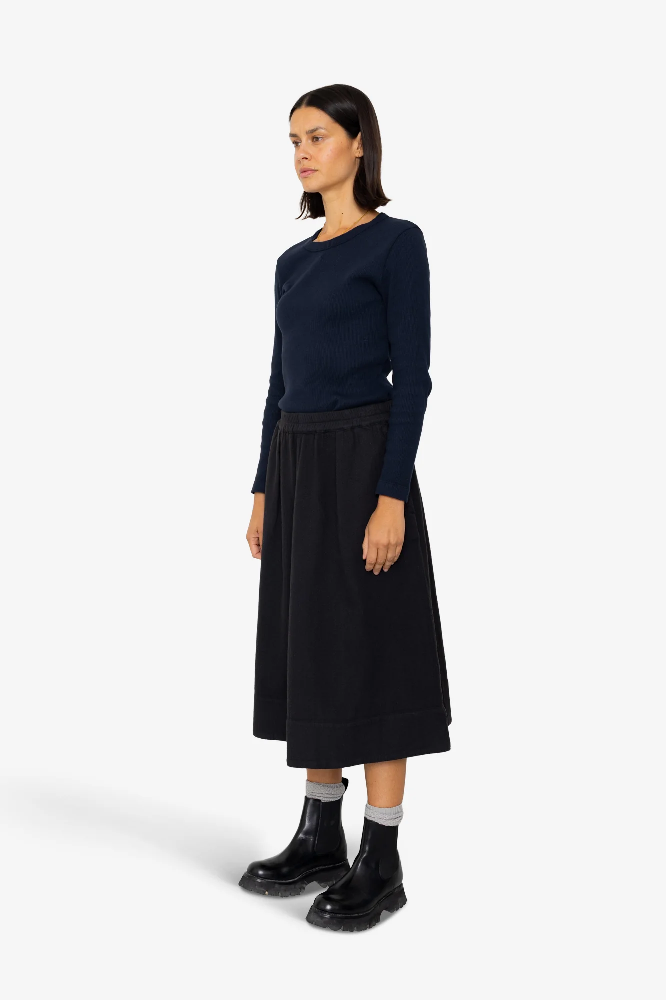 Full Seam Skirt - Black Small Basket Weave - Image 3