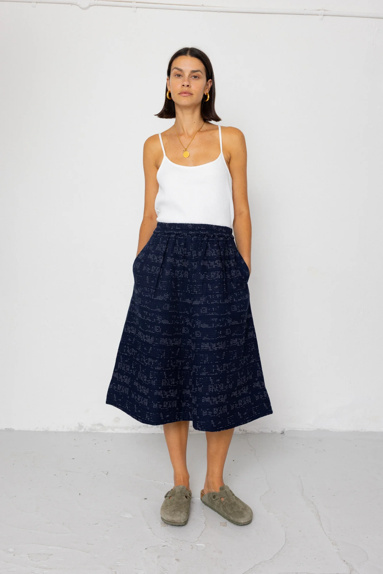 Full Seam Skirt - Stray Float Stitch Indigo - Image 5