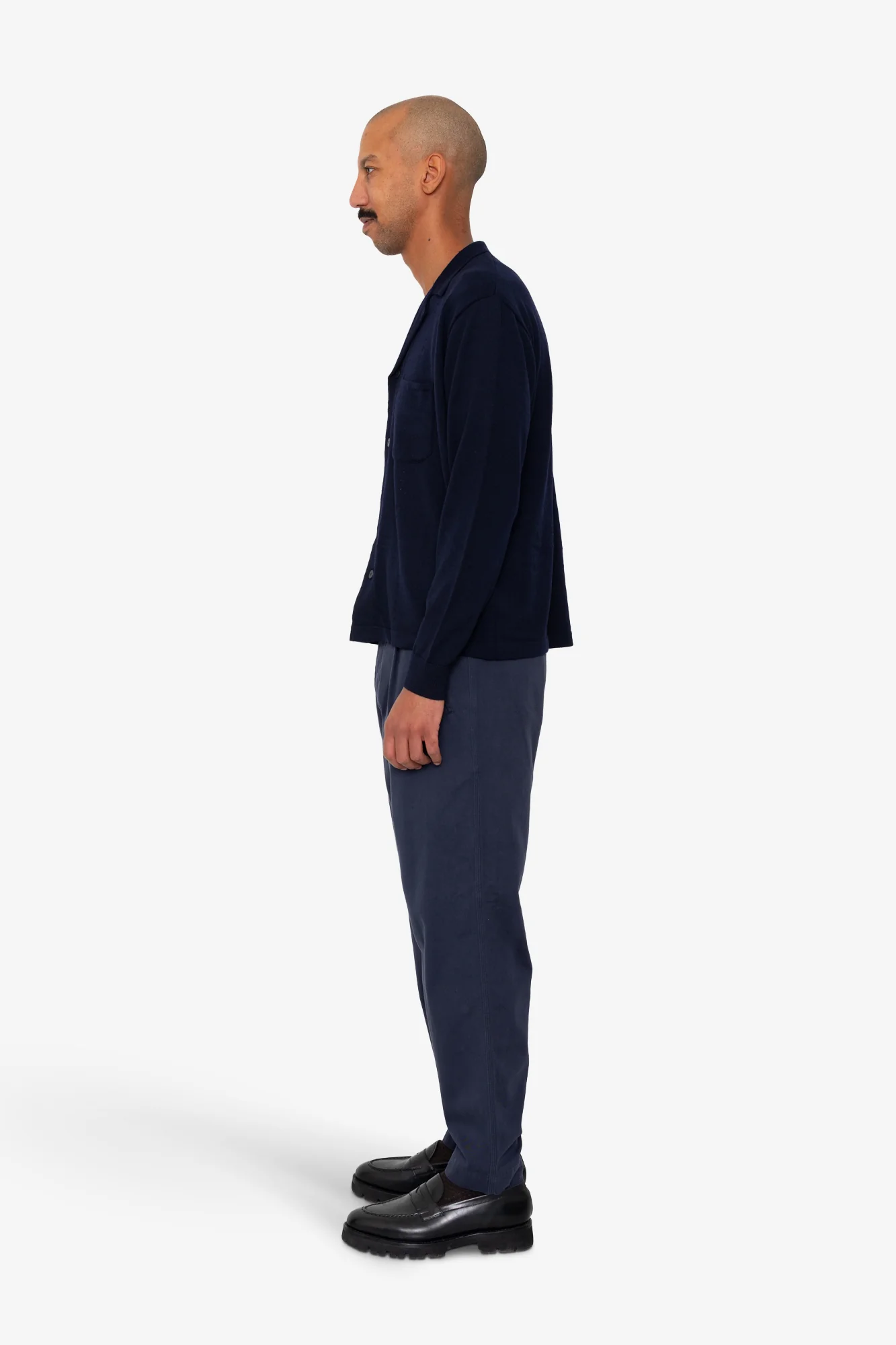 Folk Knitted Shirt - Navy - Image 4