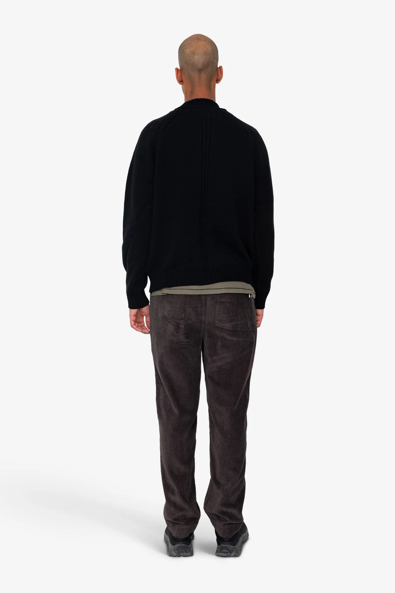 Knitted Zip Thru Bomber - Black - Image 8