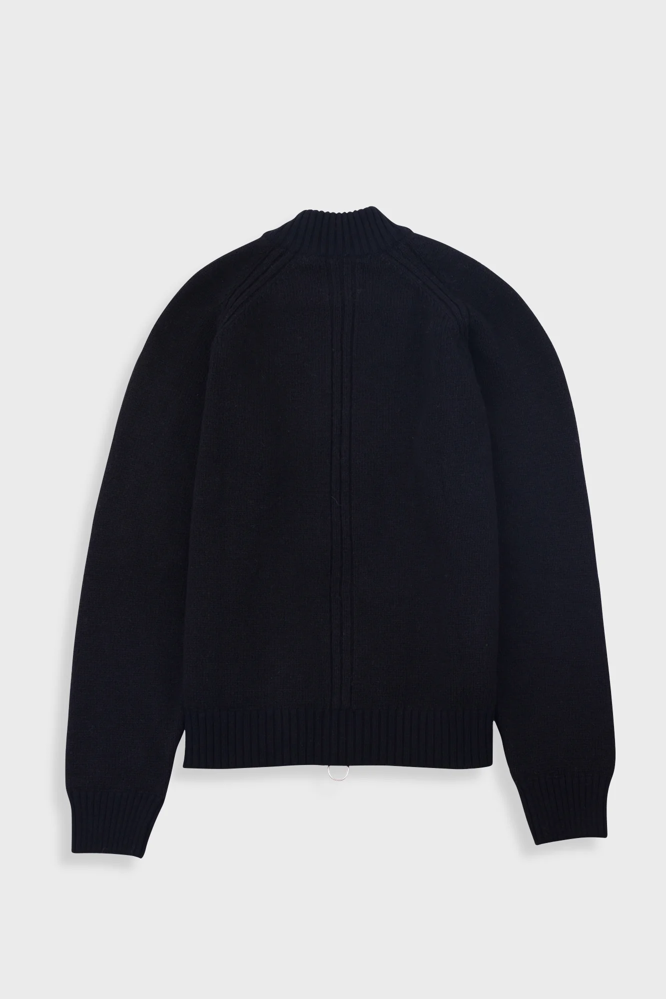 Knitted Zip Thru Bomber - Black - Image 9