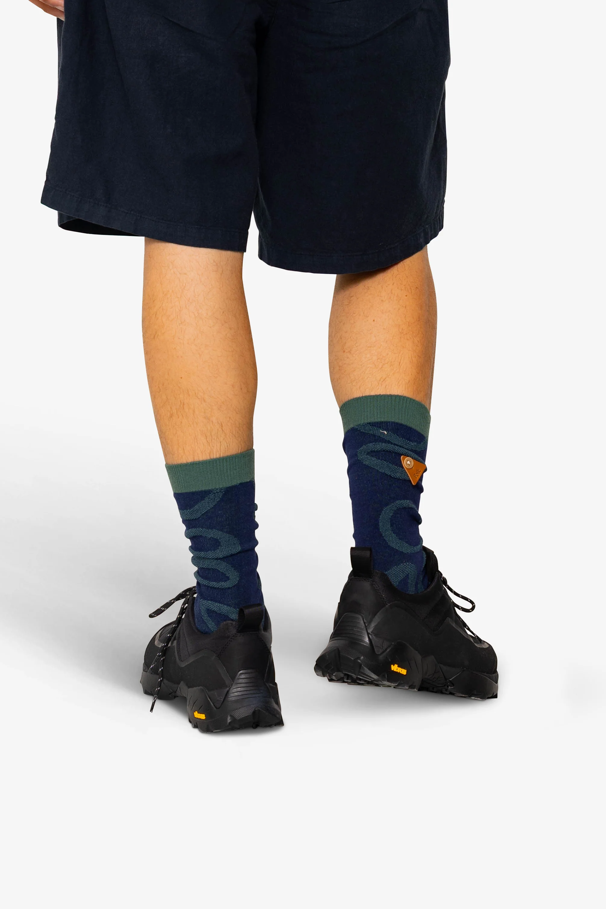 Lightweight Suiting Sock - Navy / Khaki - Image 4
