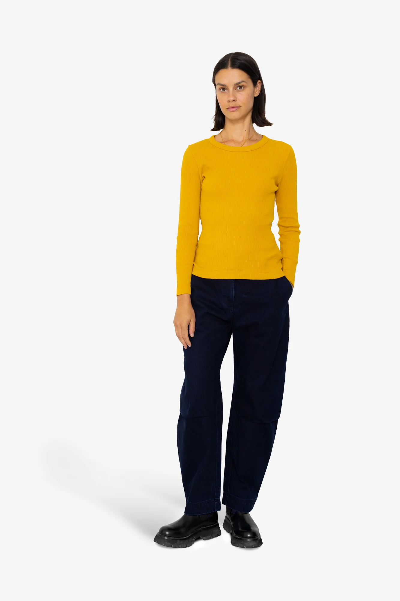 Long Sleeve Fitted T-Shirt - Chrome Yellow - Image 7