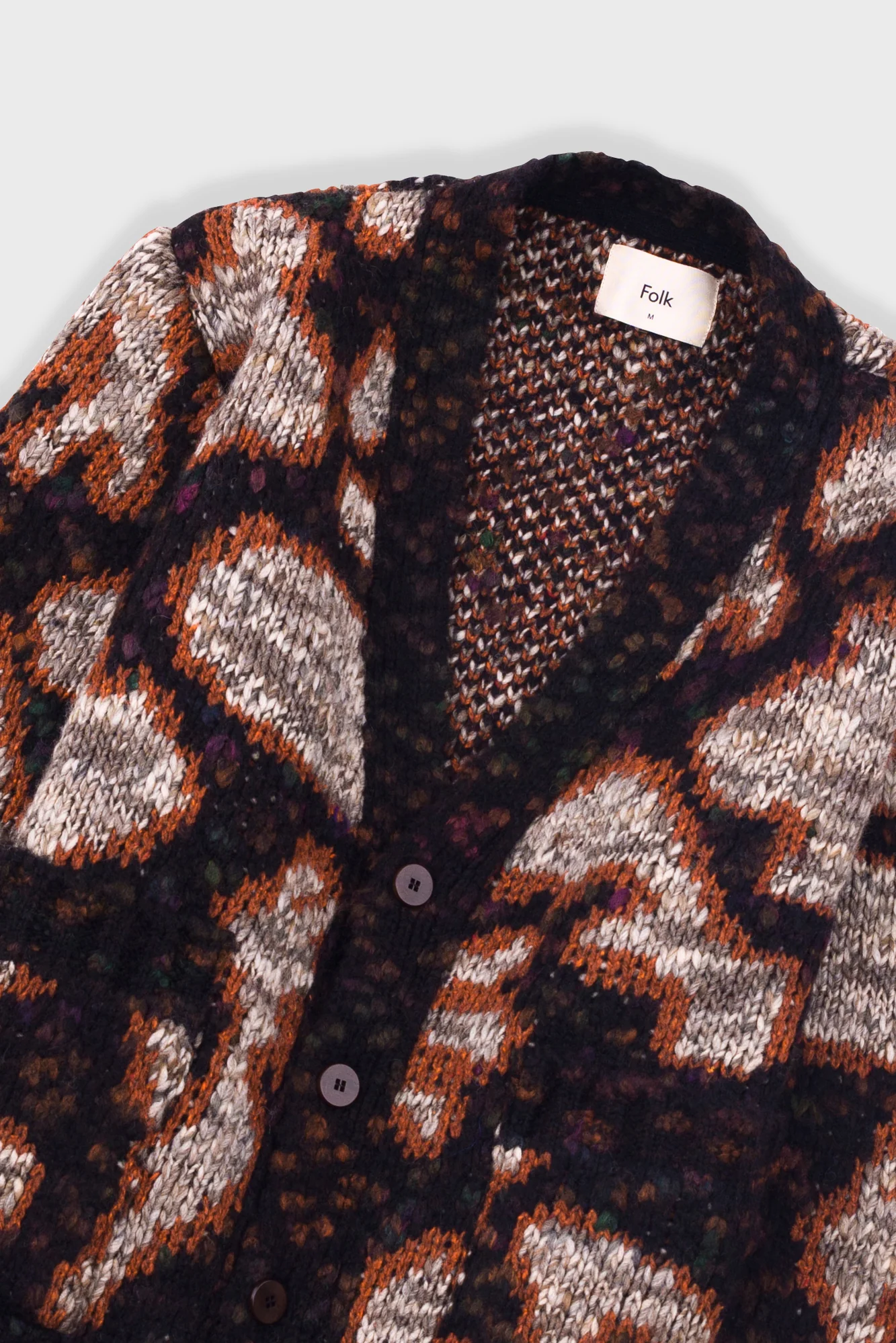 Mixed Yarn Cardigan - Espresso Mix - Image 5